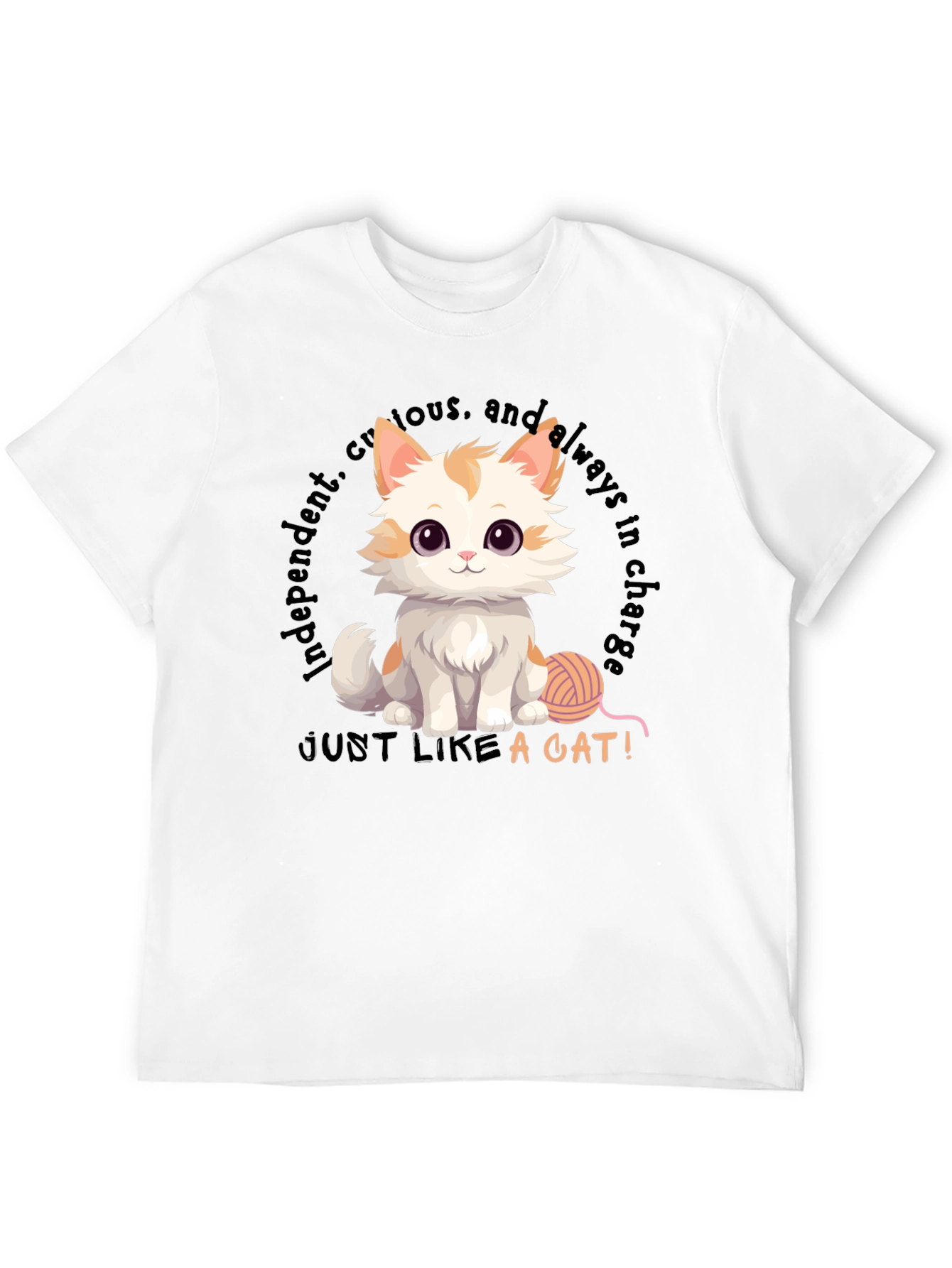 Cute Cat T-Shirt - Independent & Curious Design