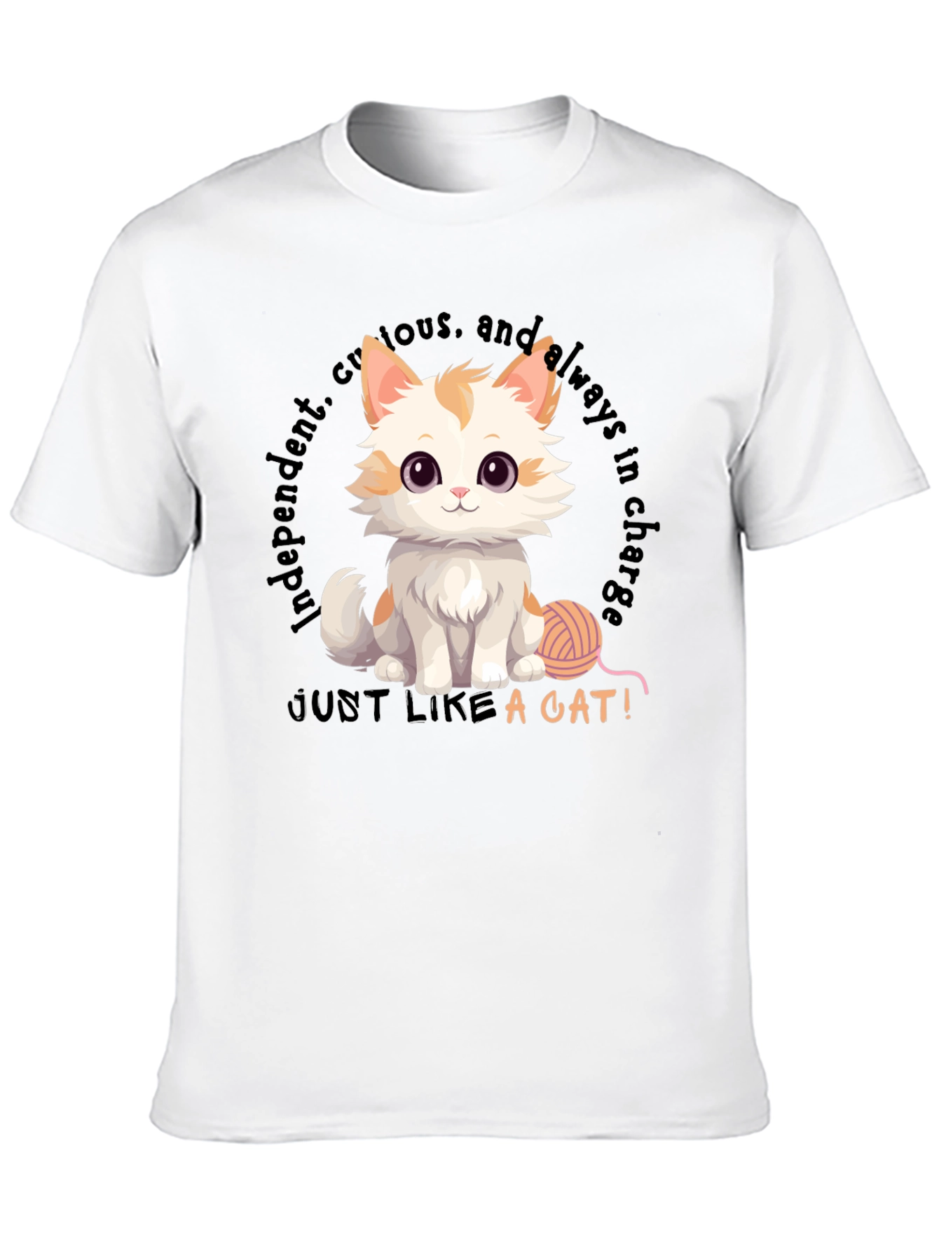 Cute Cat T-Shirt - Independent & Curious Design
