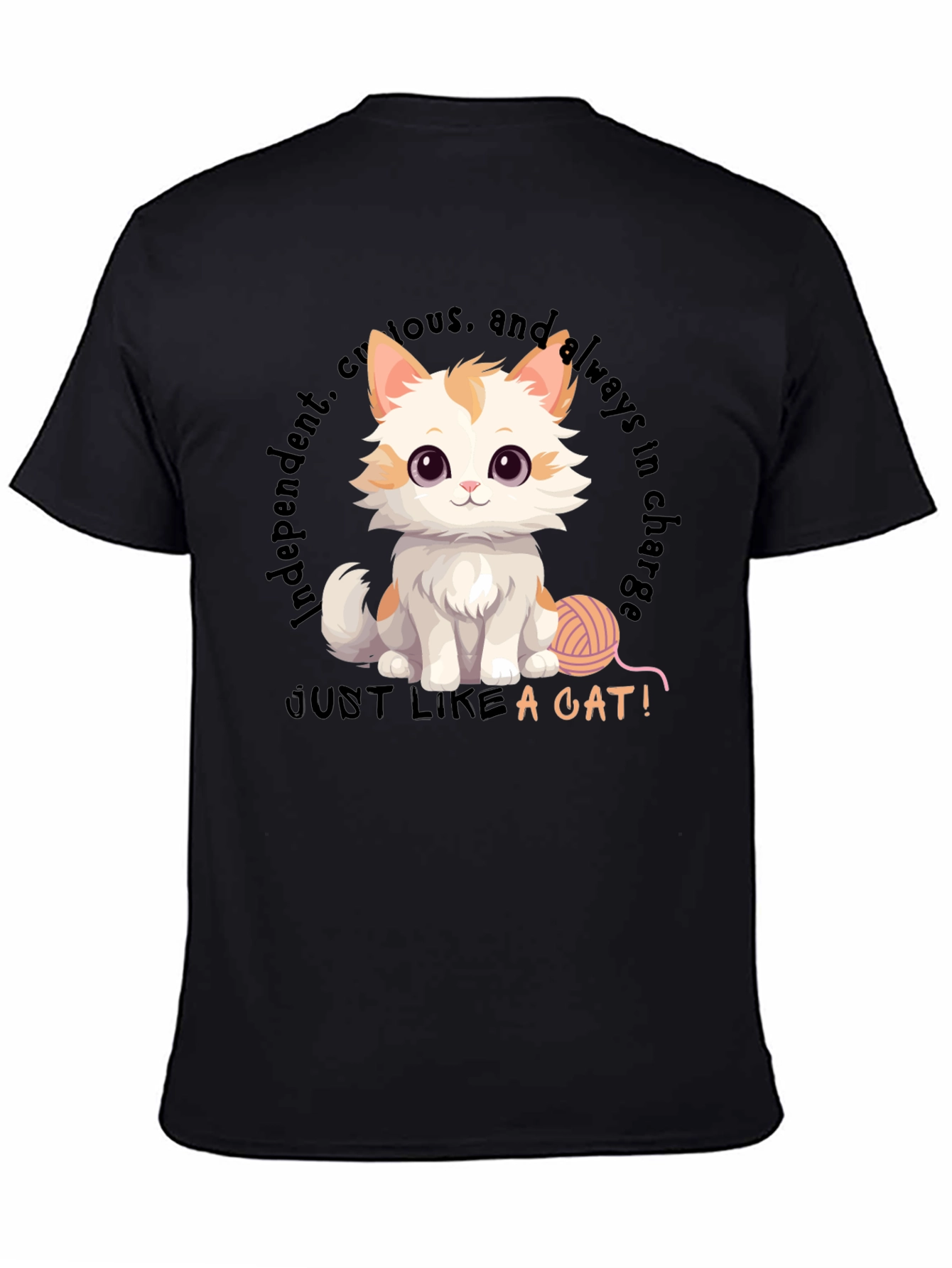 Cute Cat T-Shirt - Independent & Curious Design