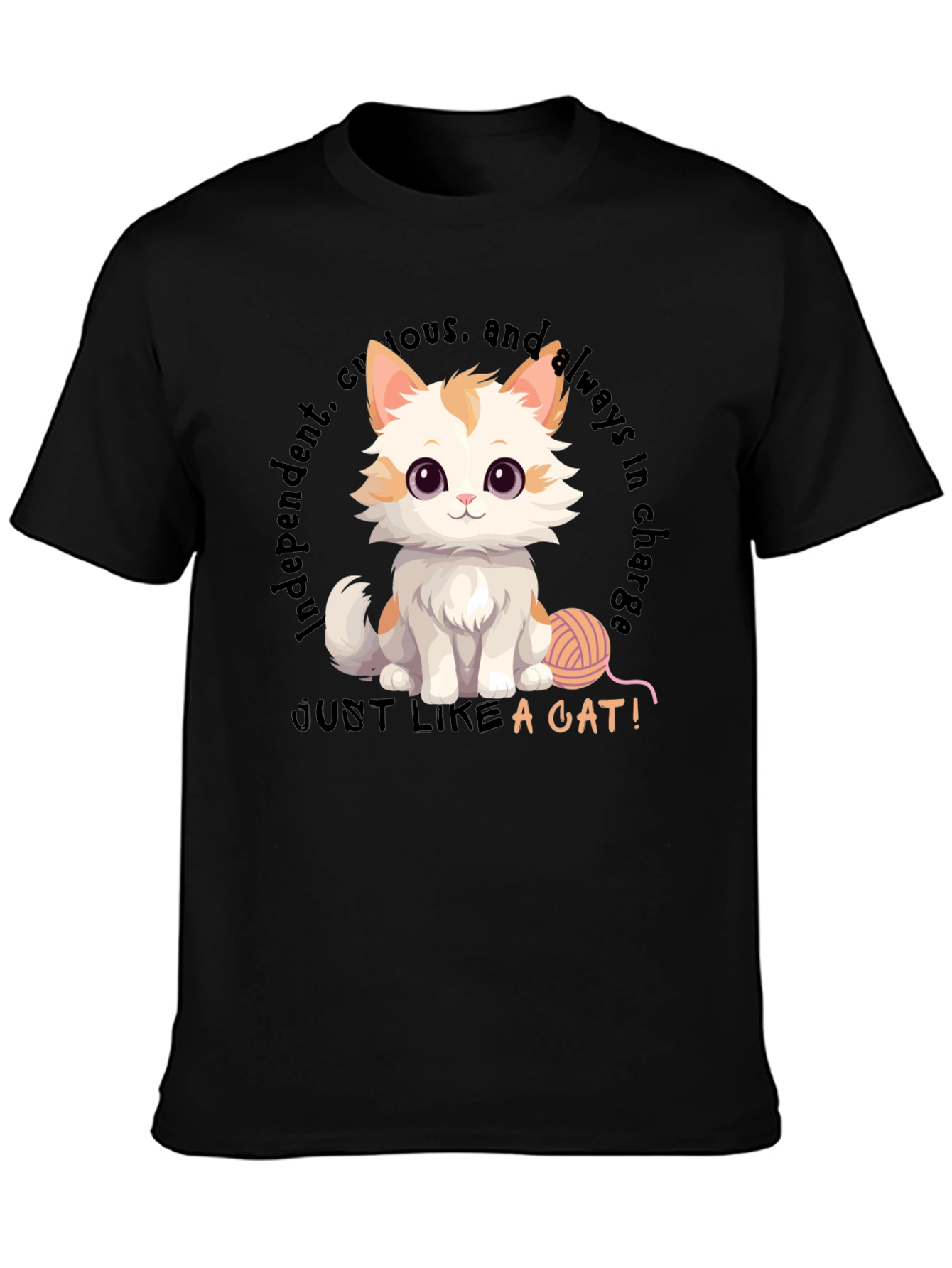 Cute Cat T-Shirt - Independent & Curious Design