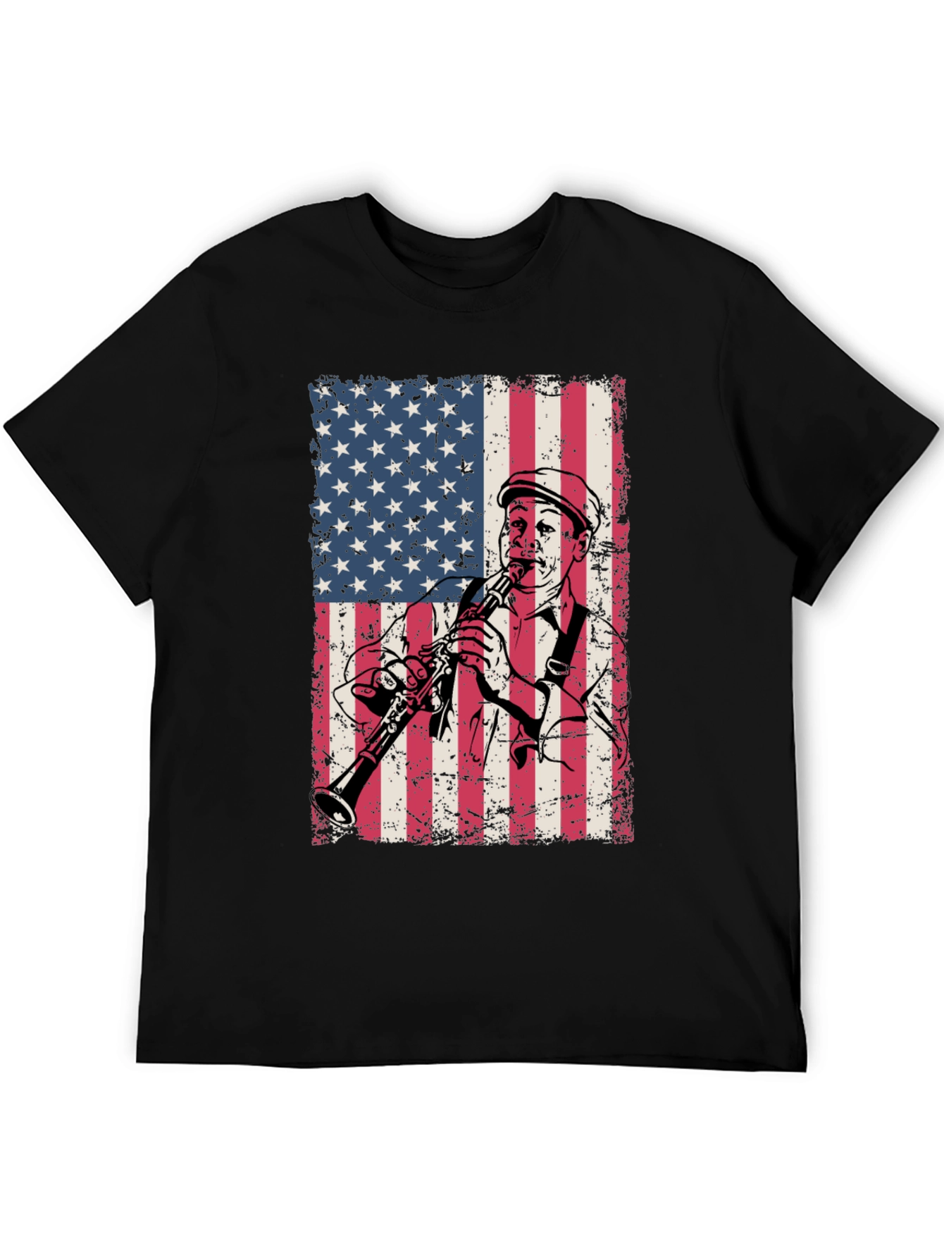 American Flag Clarinetist Graphic T-Shirt