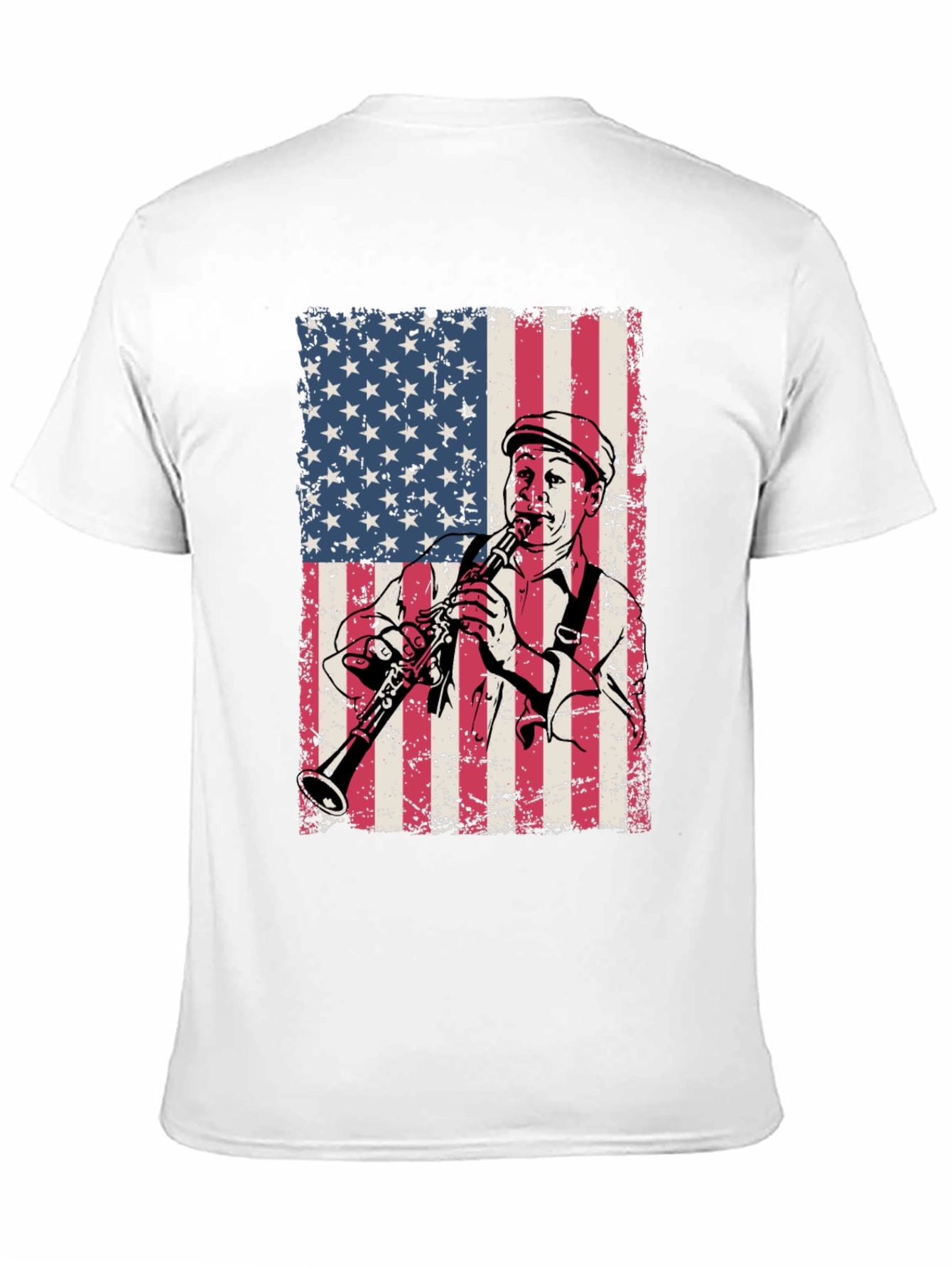 American Flag Clarinetist Graphic T-Shirt