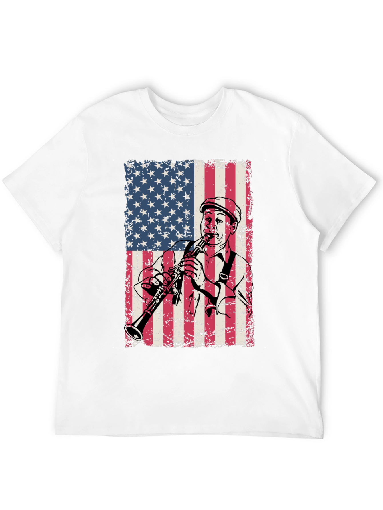 American Flag Clarinetist Graphic T-Shirt