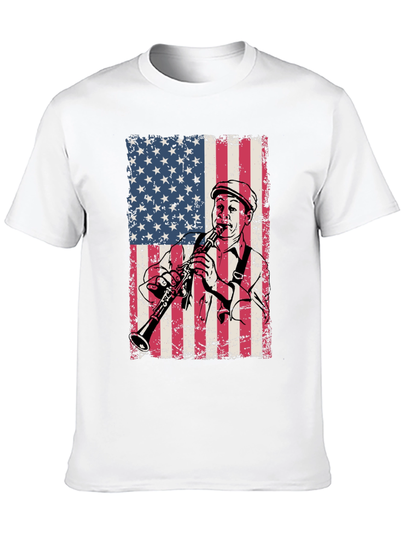 American Flag Clarinetist Graphic T-Shirt