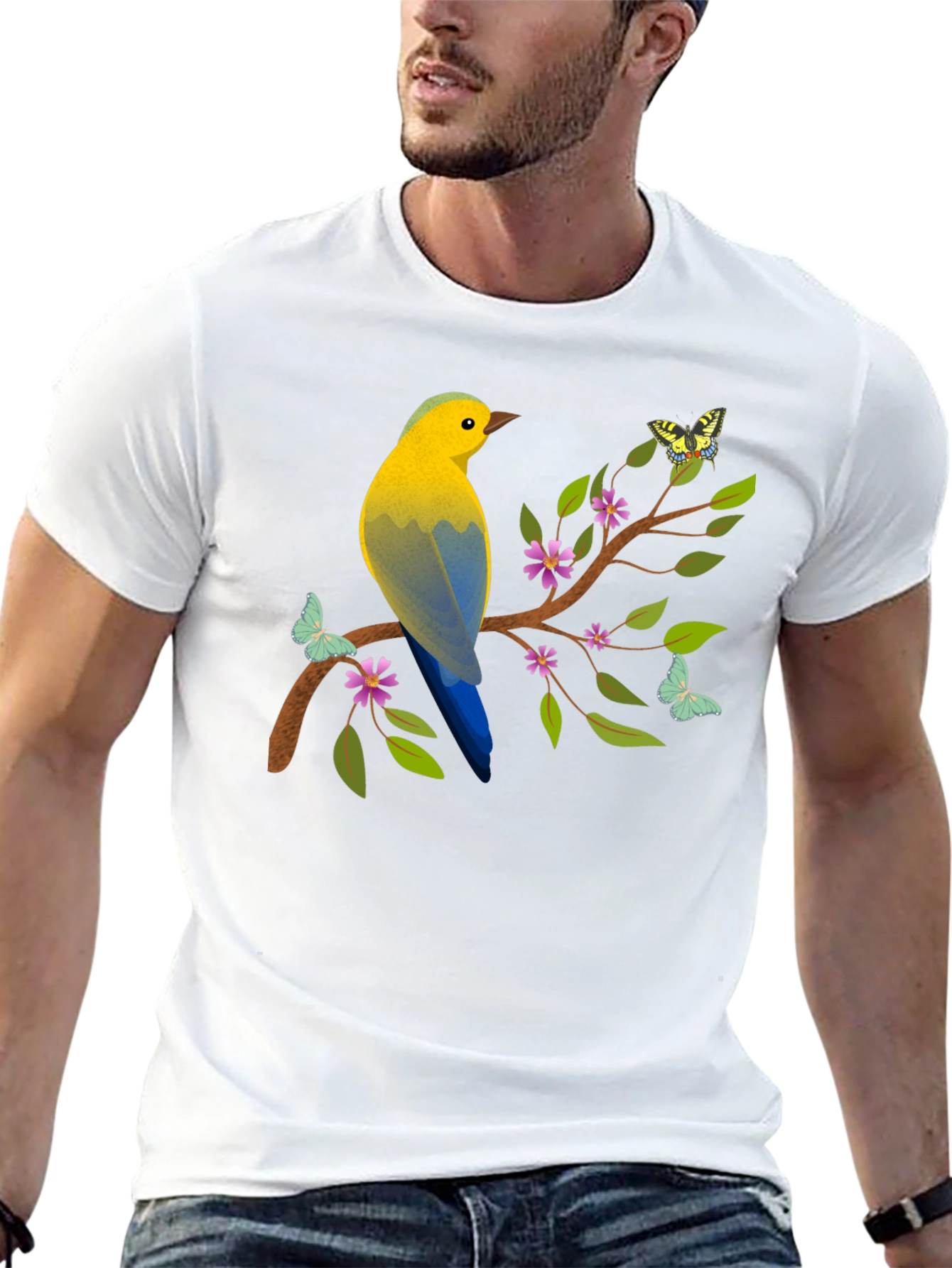 Bird and Butterfly Graphic Tee