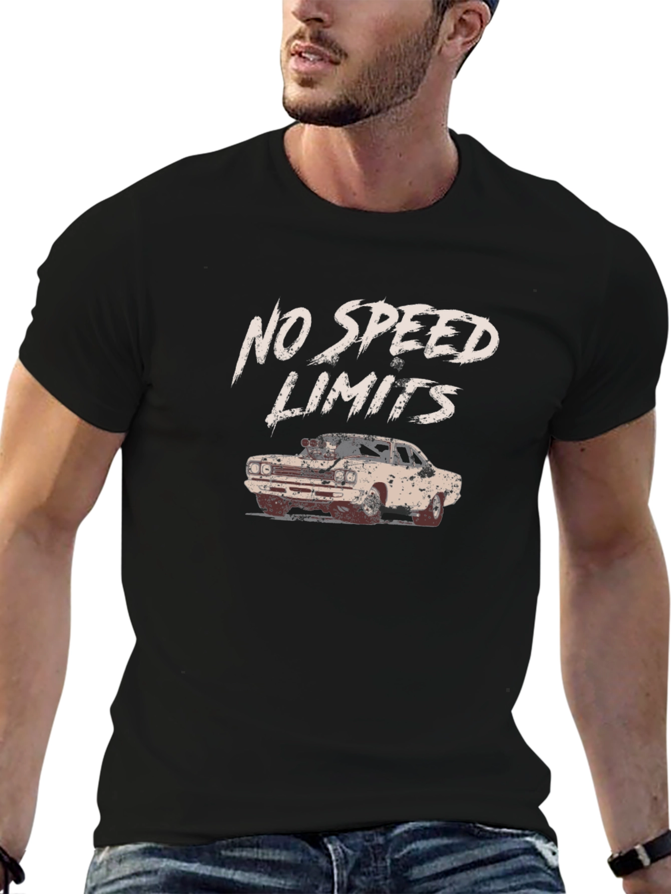 No Speed Limits Car Graphic T-Shirt