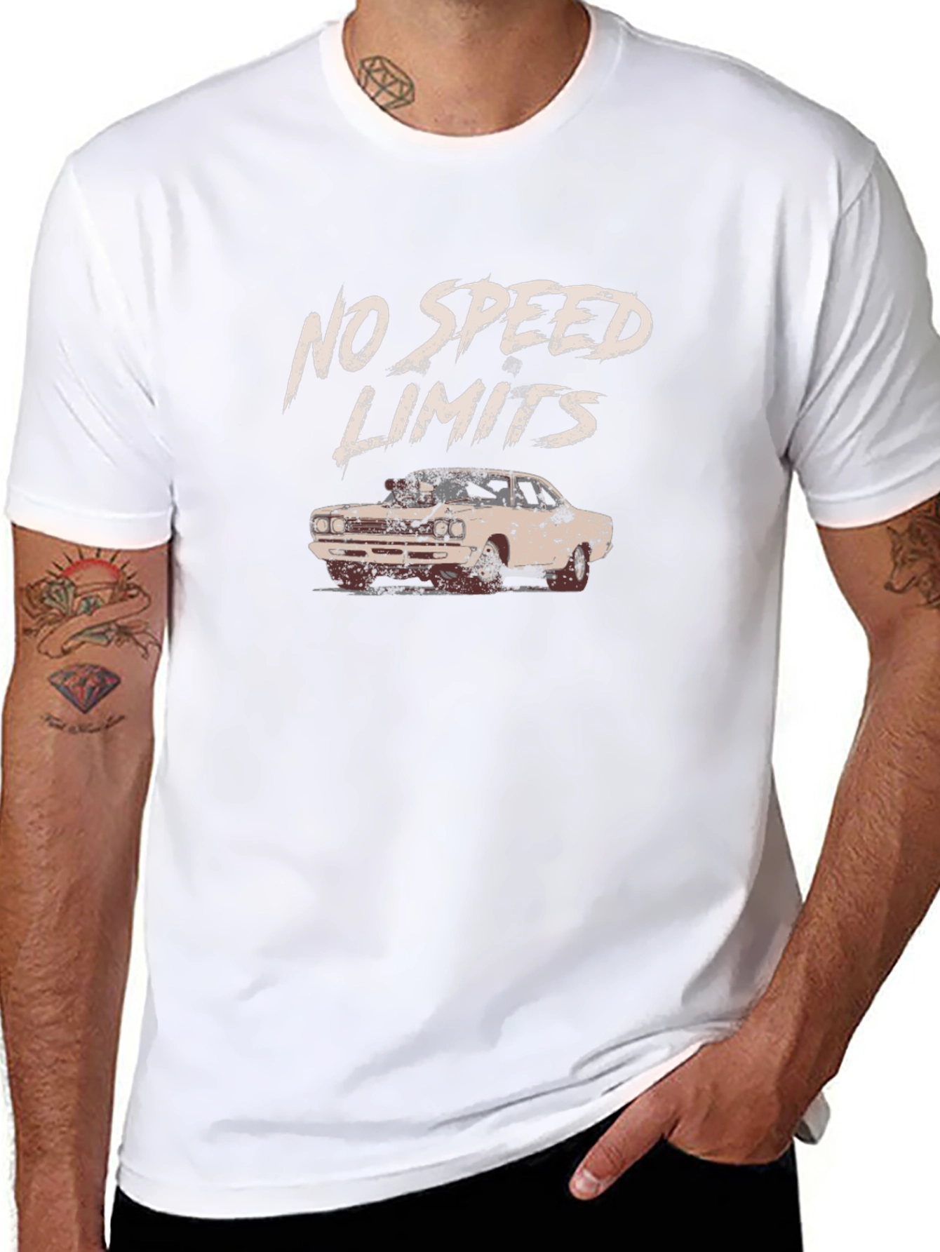 No Speed Limits Car Graphic T-Shirt