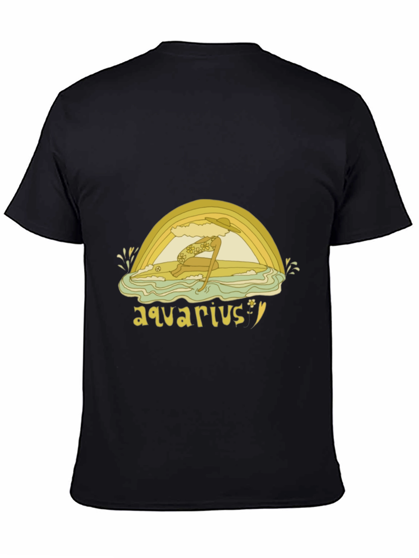Aquarius Zodiac Graphic Tee - Retro Style