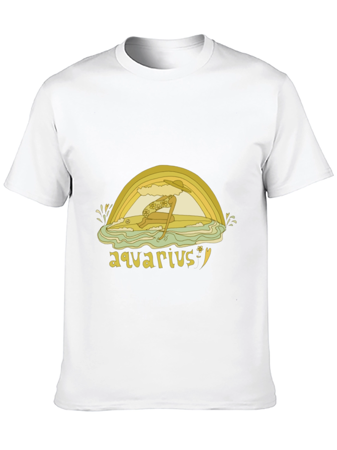 Aquarius Zodiac Graphic Tee - Retro Style