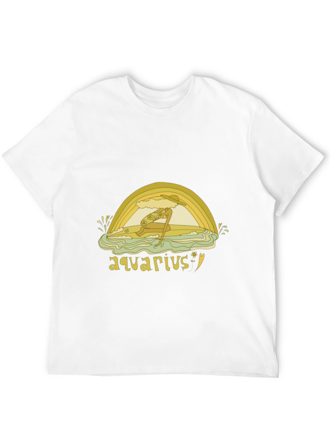 Aquarius Zodiac Graphic Tee - Retro Style