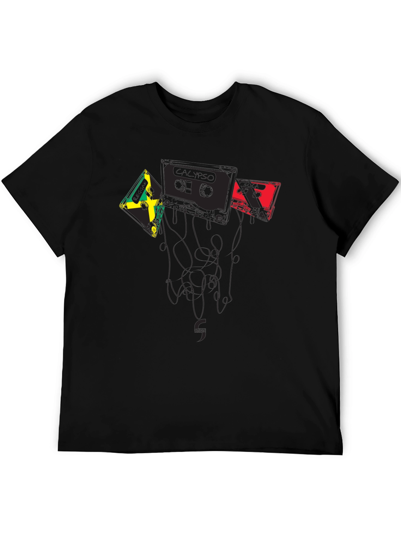 Reggae Music Cassette Tape Graphic Tee - Black