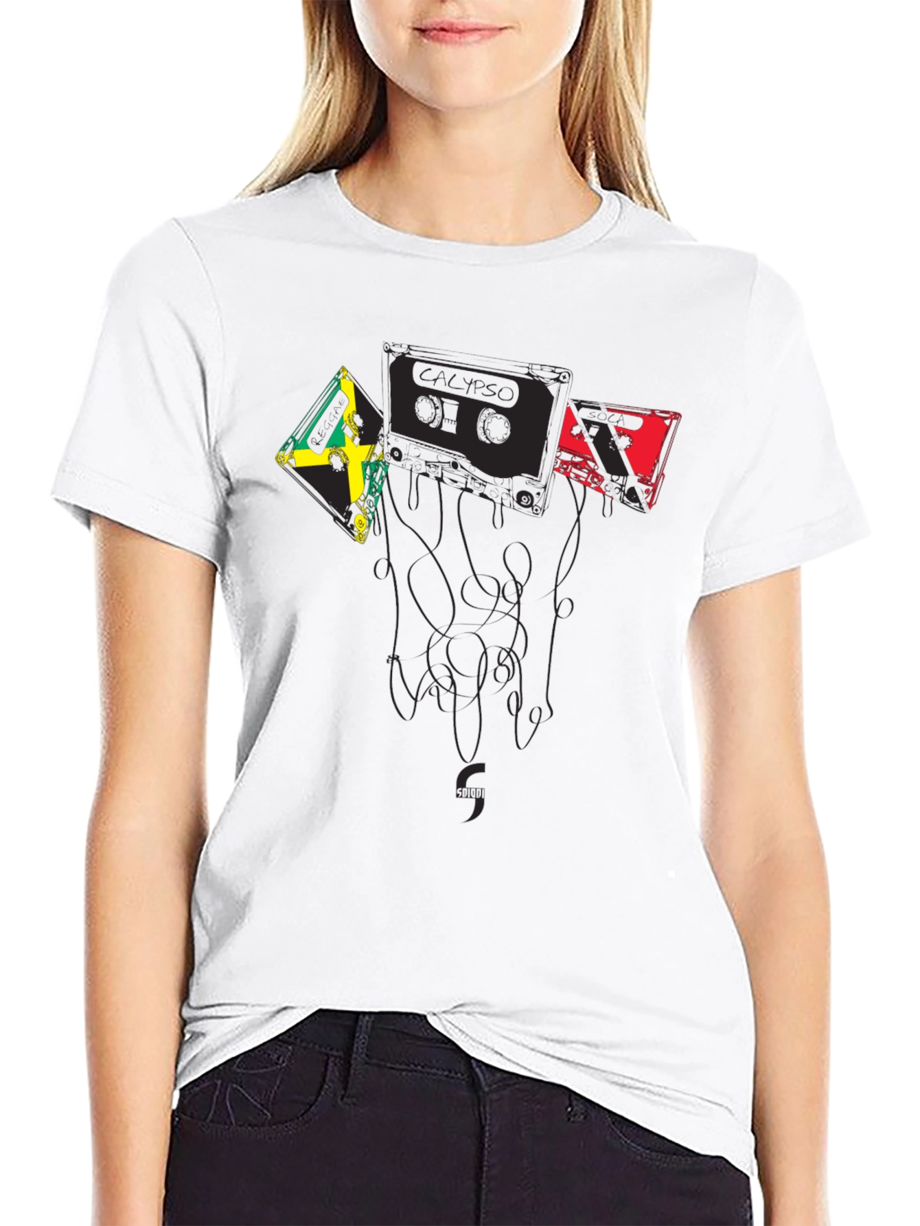 Reggae Music Cassette Tape Graphic Tee - Black