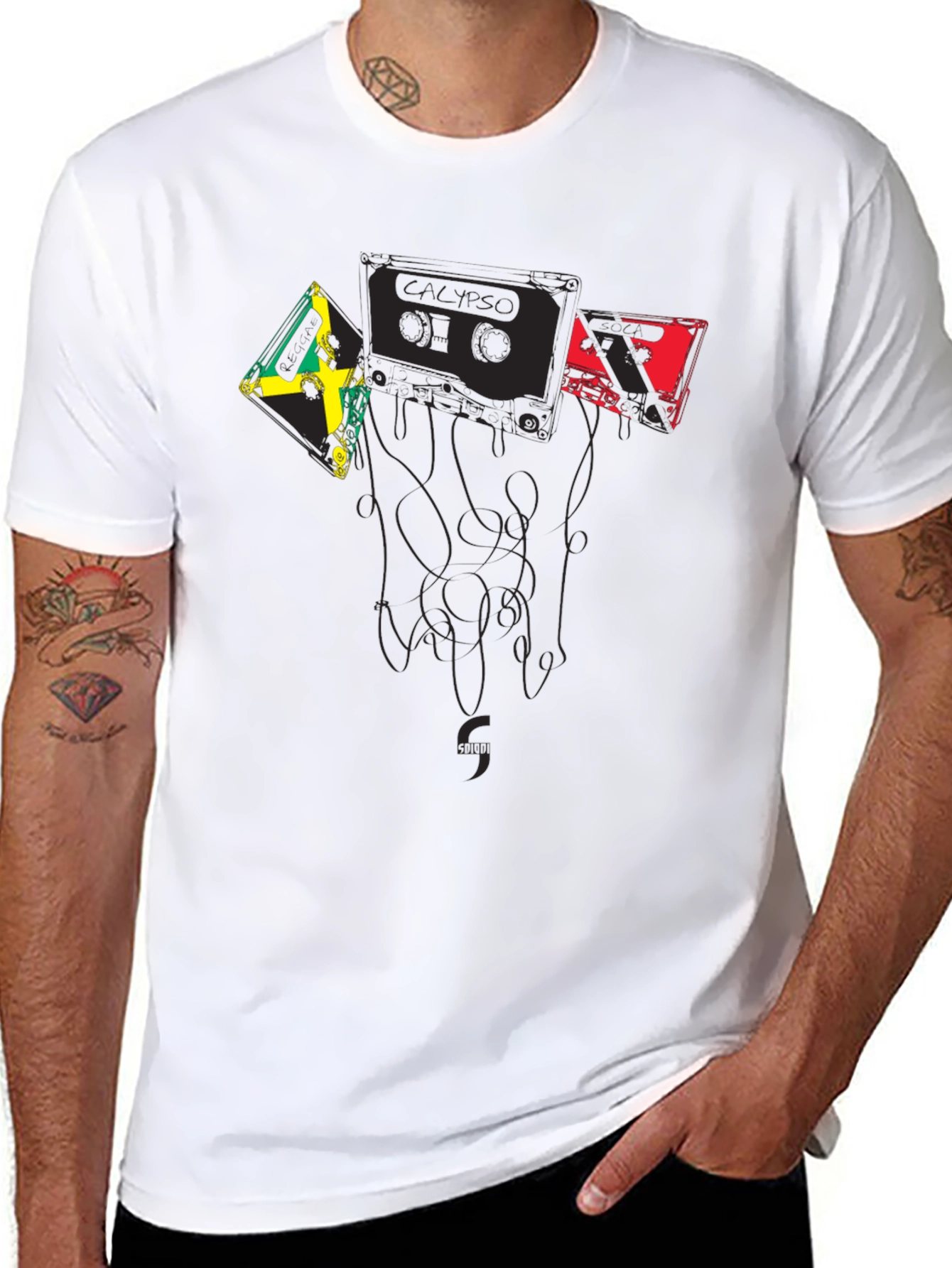 Reggae Music Cassette Tape Graphic Tee - Black