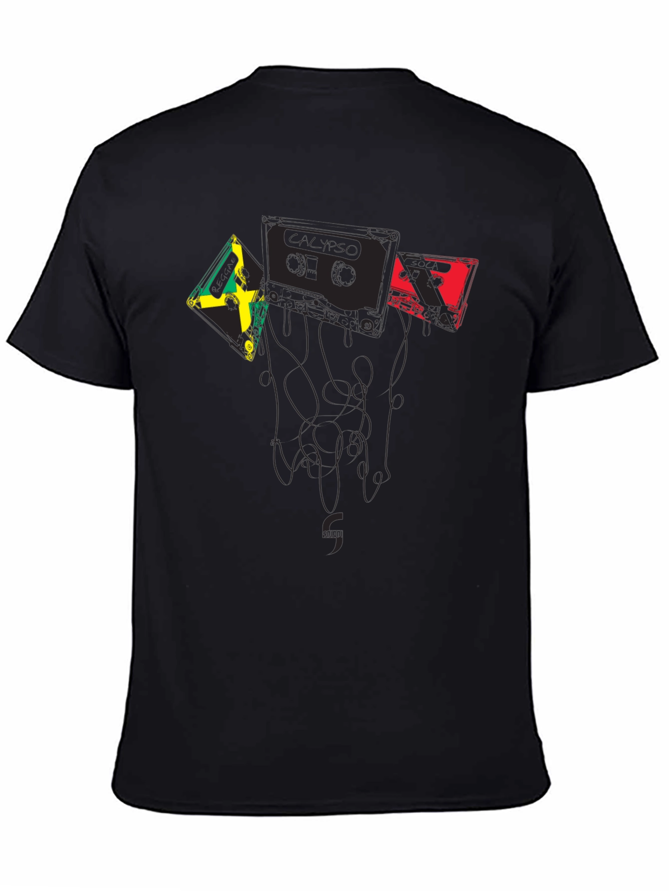 Reggae Music Cassette Tape Graphic Tee - Black