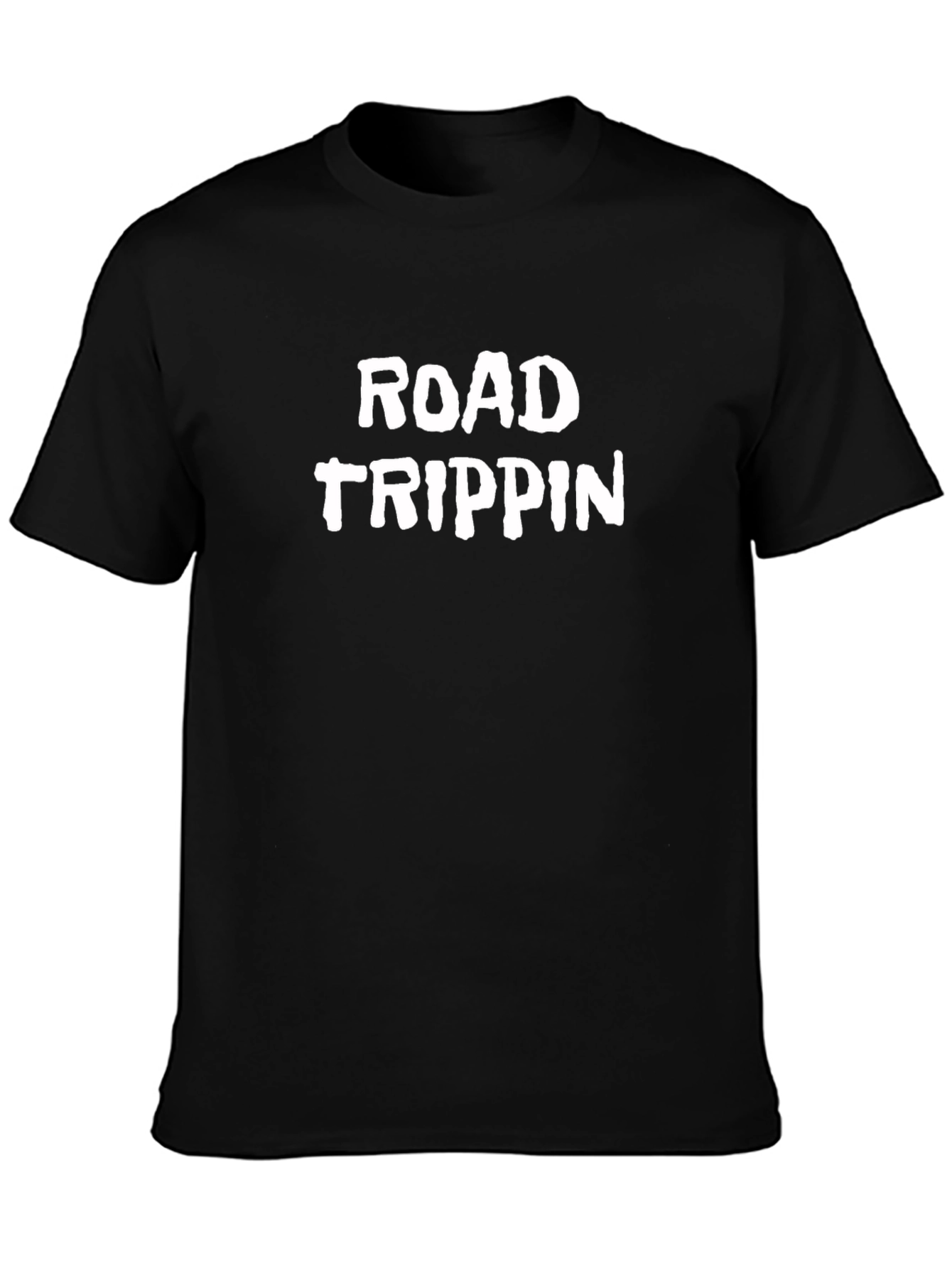 Road Trippin Graphic Tee - Black Casual T-Shirt