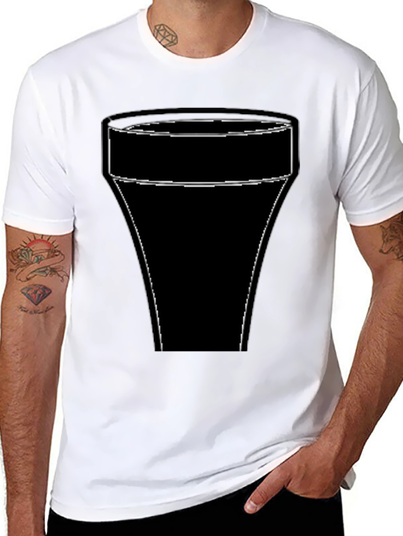 Abstract Glass Design Black T-Shirt