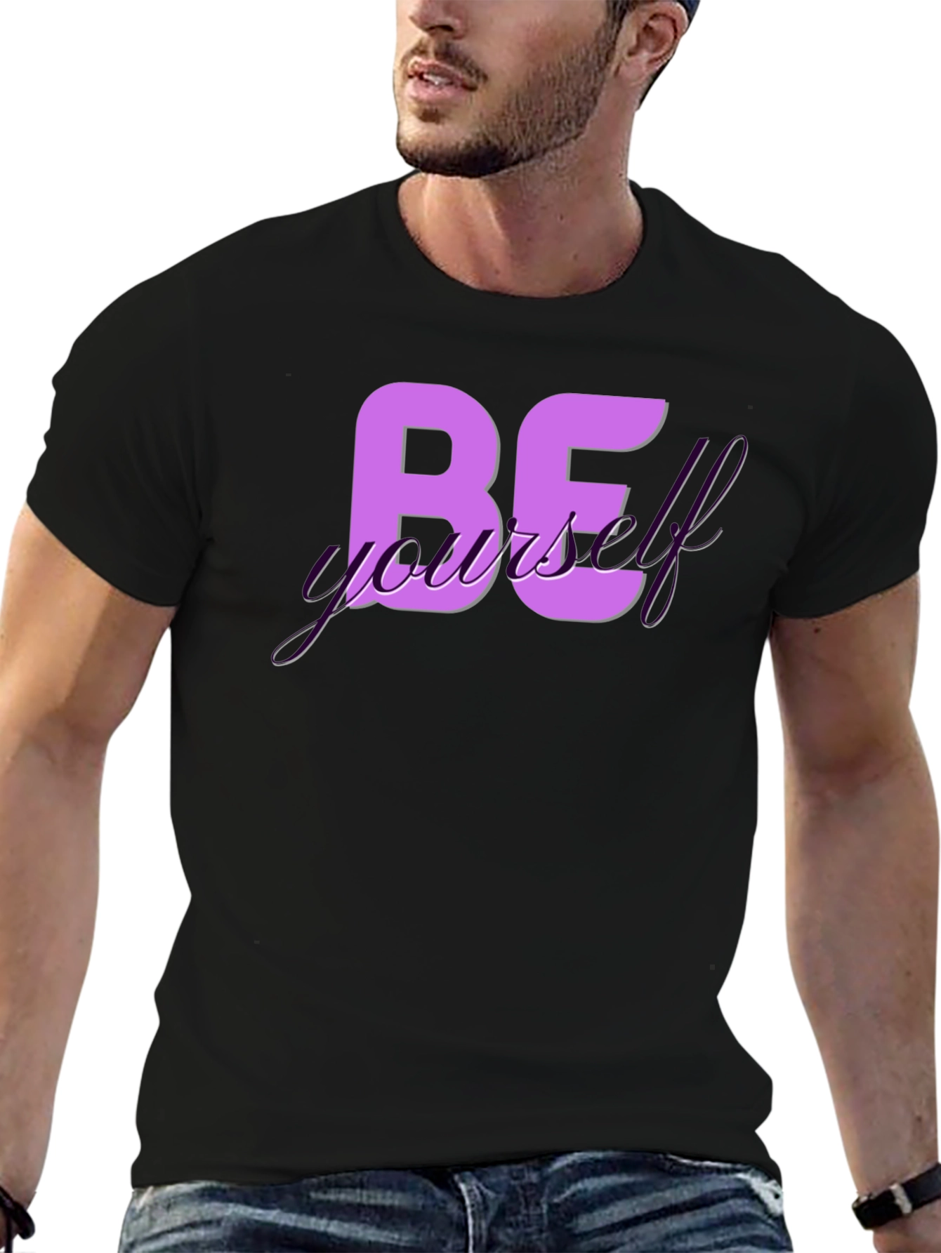 Be Yourself Graphic Tee - Trendy Black T-Shirt