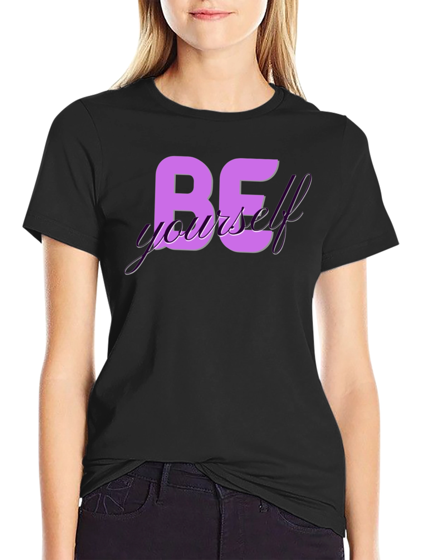 Be Yourself Graphic Tee - Trendy Black T-Shirt