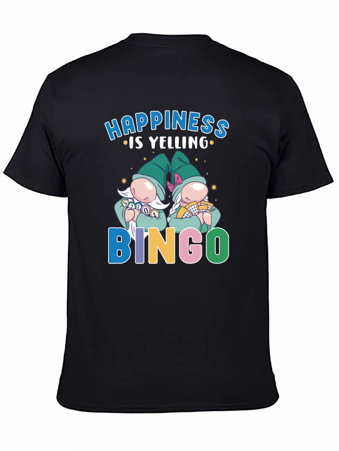 Happiness is Yelling Bingo Gnome Graphic Tee