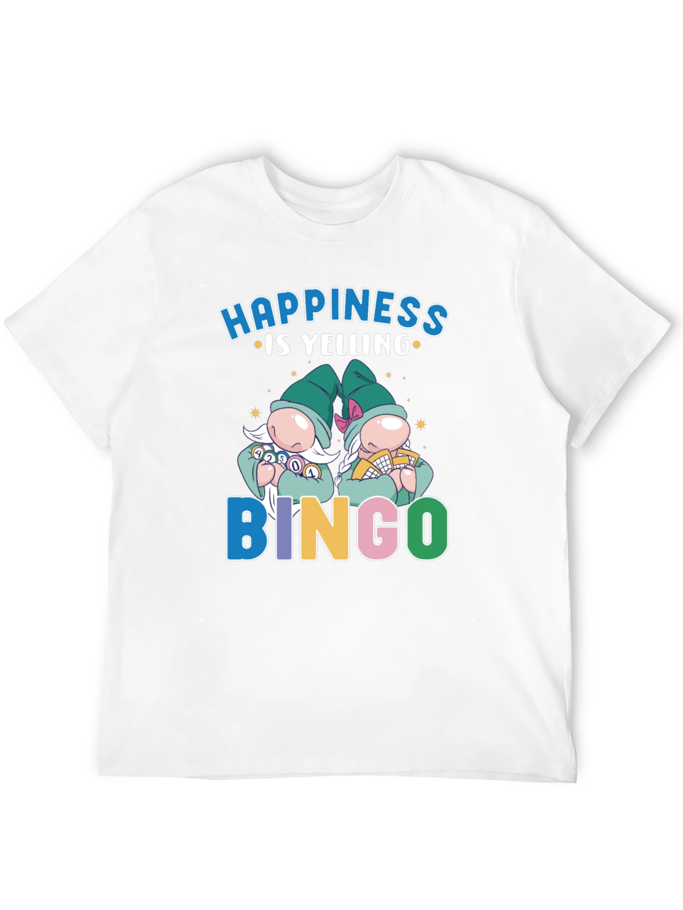 Happiness is Yelling Bingo Gnome Graphic Tee