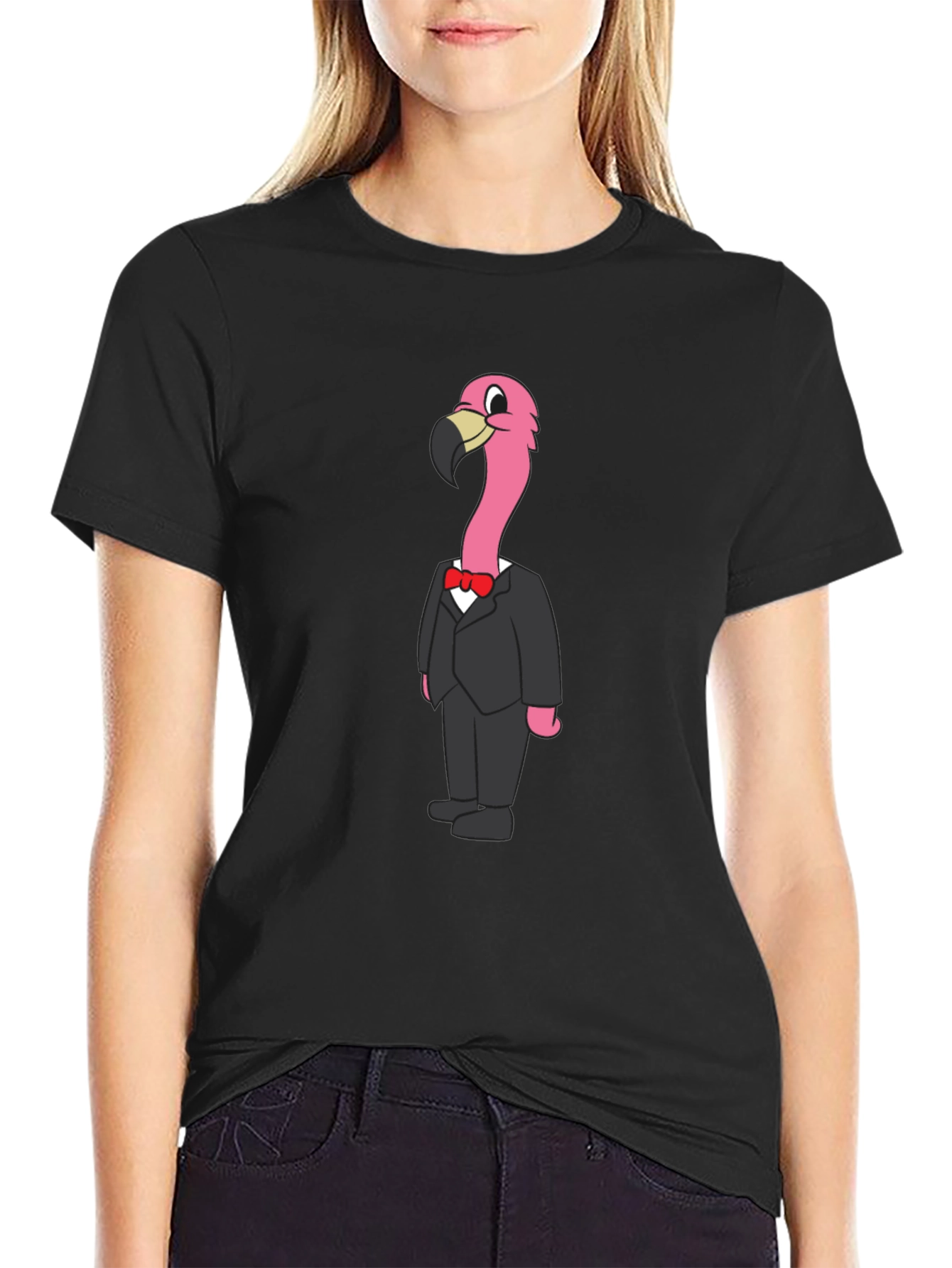 Flamingo in a Suit Graphic T-Shirt