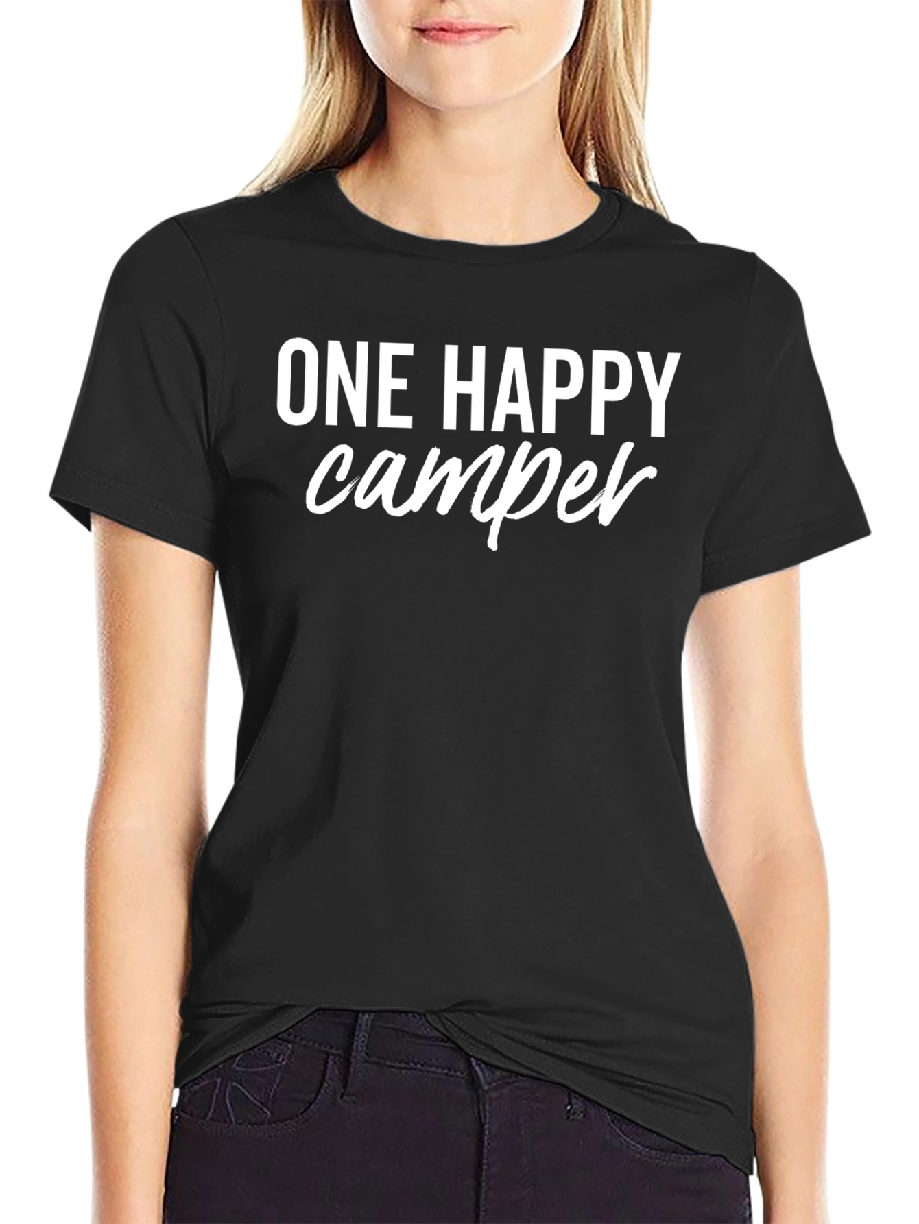 One Happy Camper Graphic Tee - Black