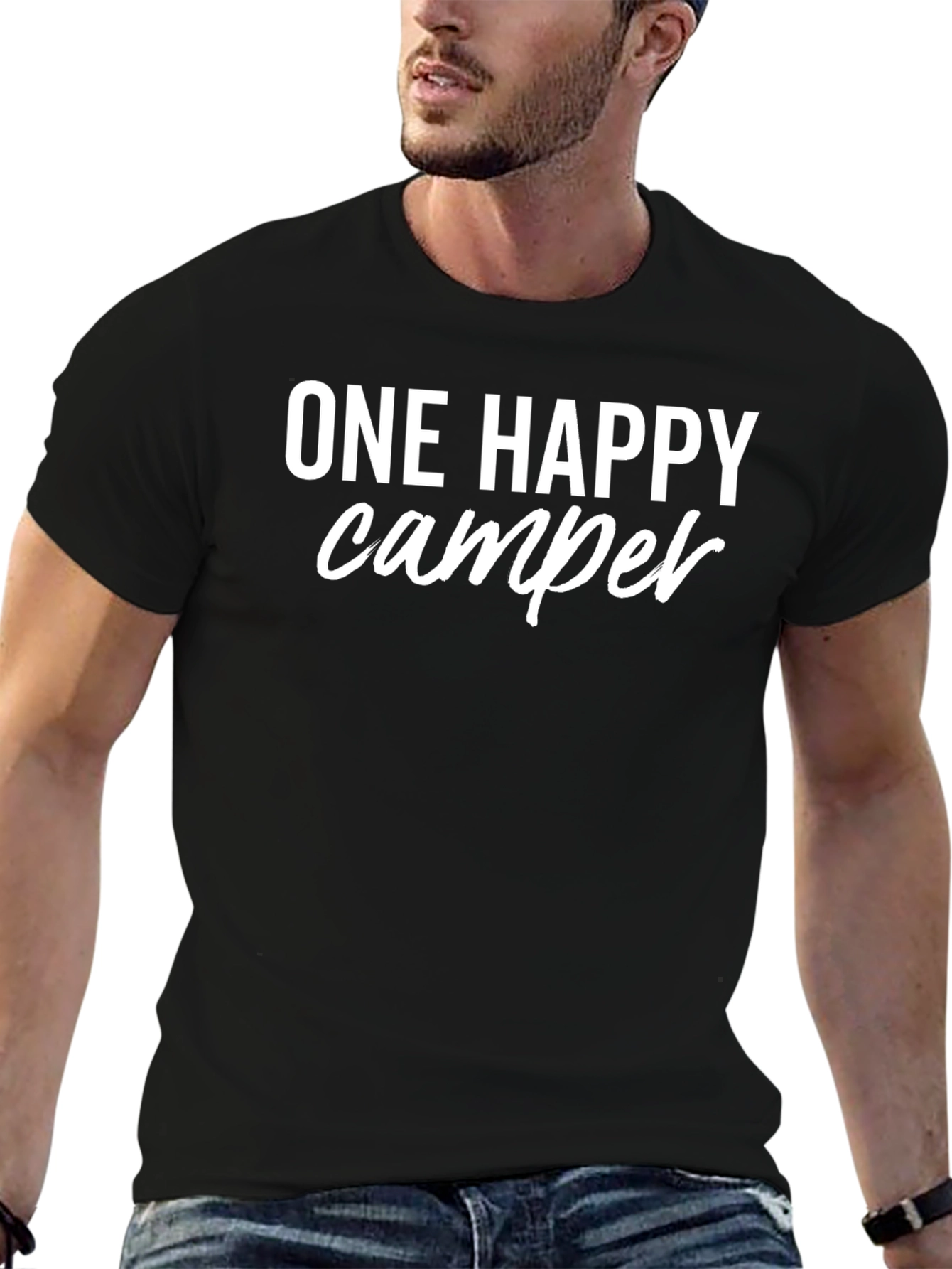 One Happy Camper Graphic Tee - Black