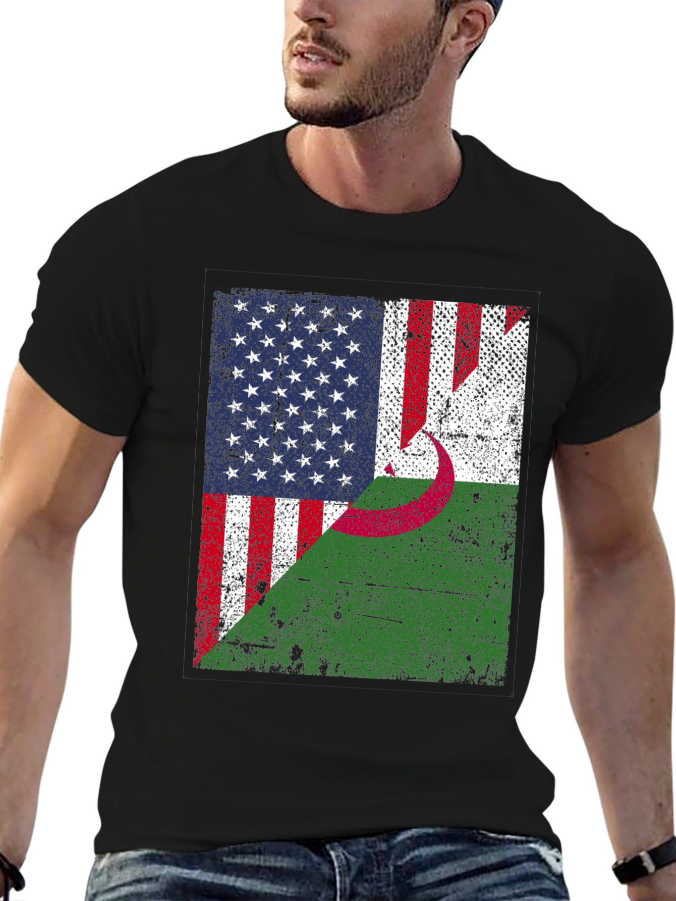USA Algeria Flag T-Shirt Patriotic Pride