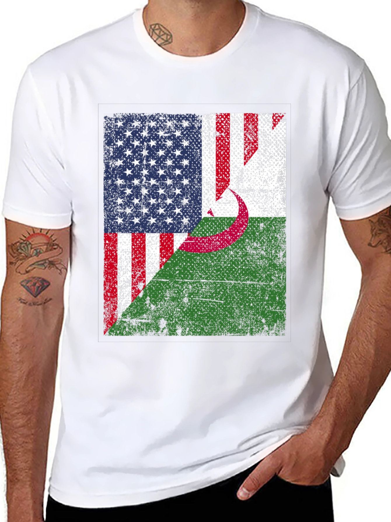 USA Algeria Flag T-Shirt Patriotic Pride