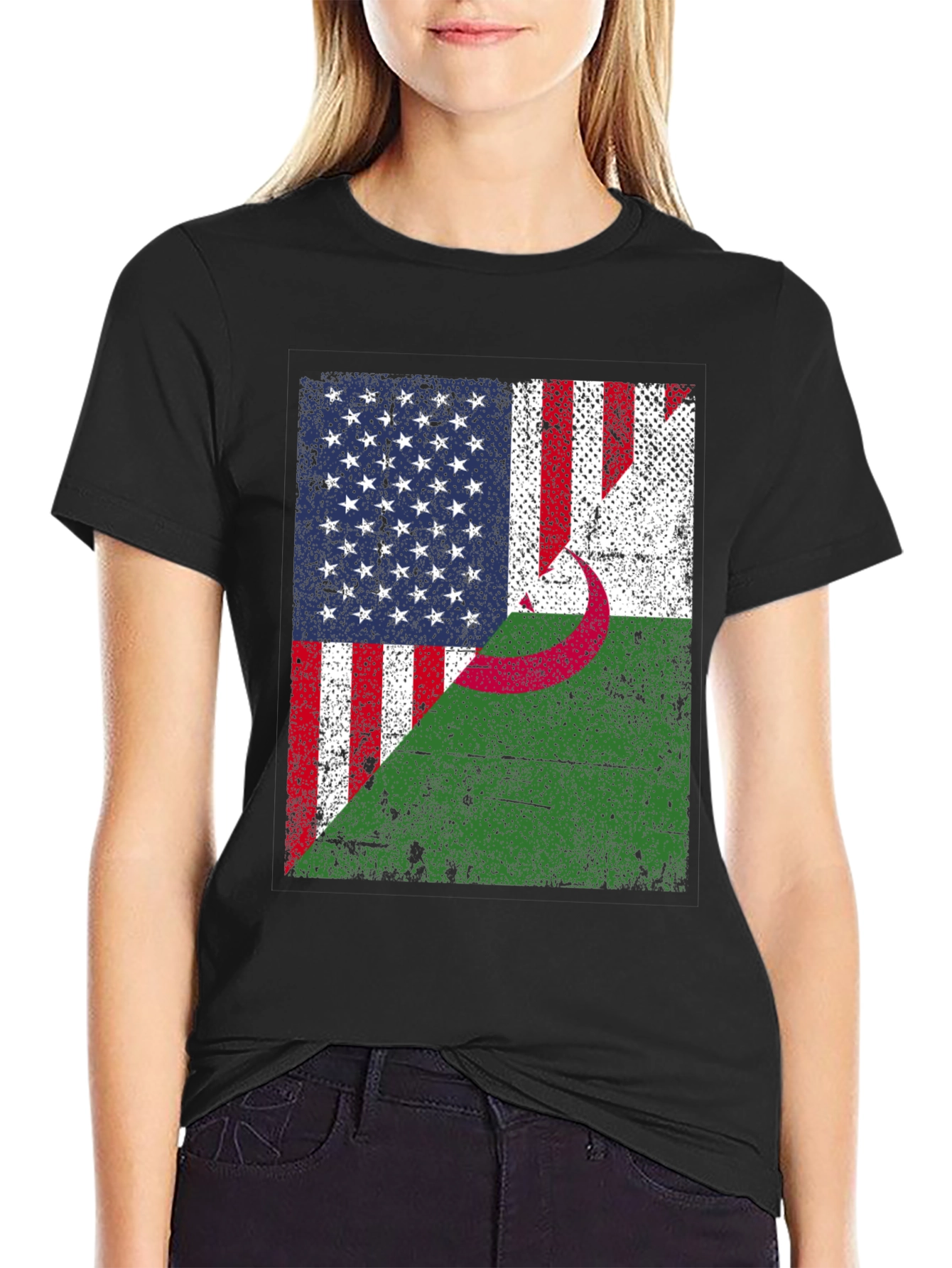 USA Algeria Flag T-Shirt Patriotic Pride