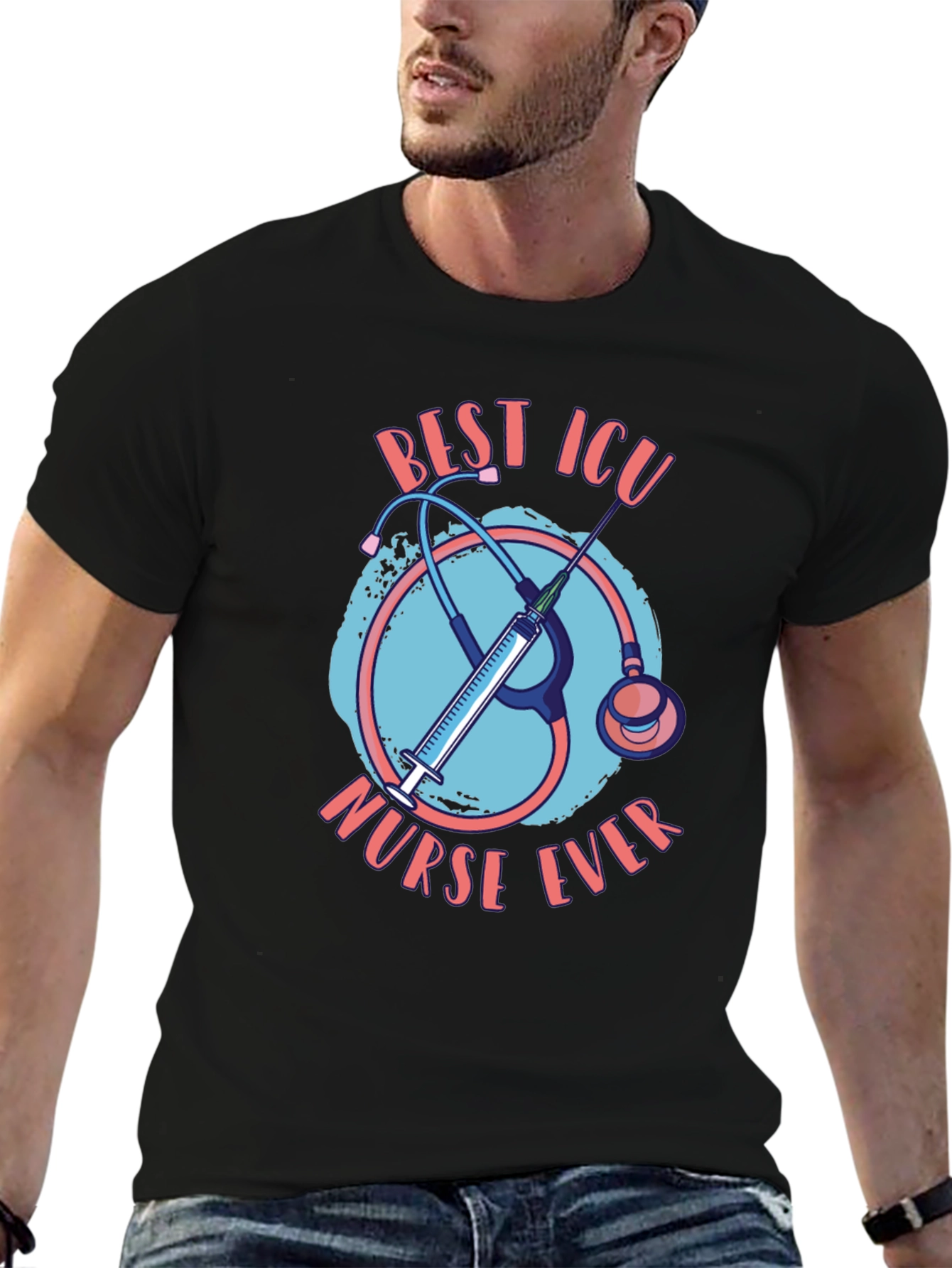 Best ICU Nurse Ever Black T-Shirt