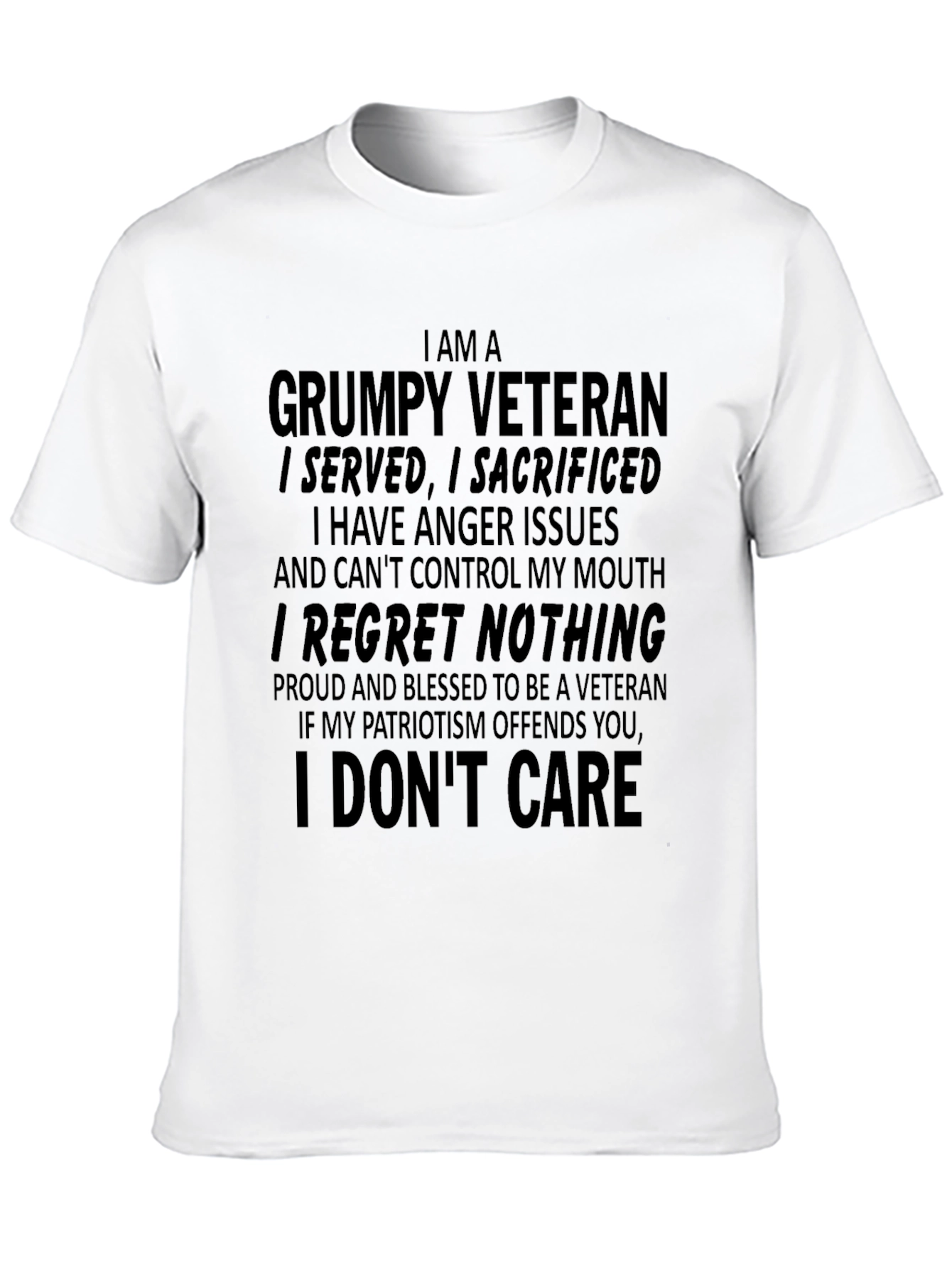 Grumpy Veteran T-Shirt: I Regret Nothing
