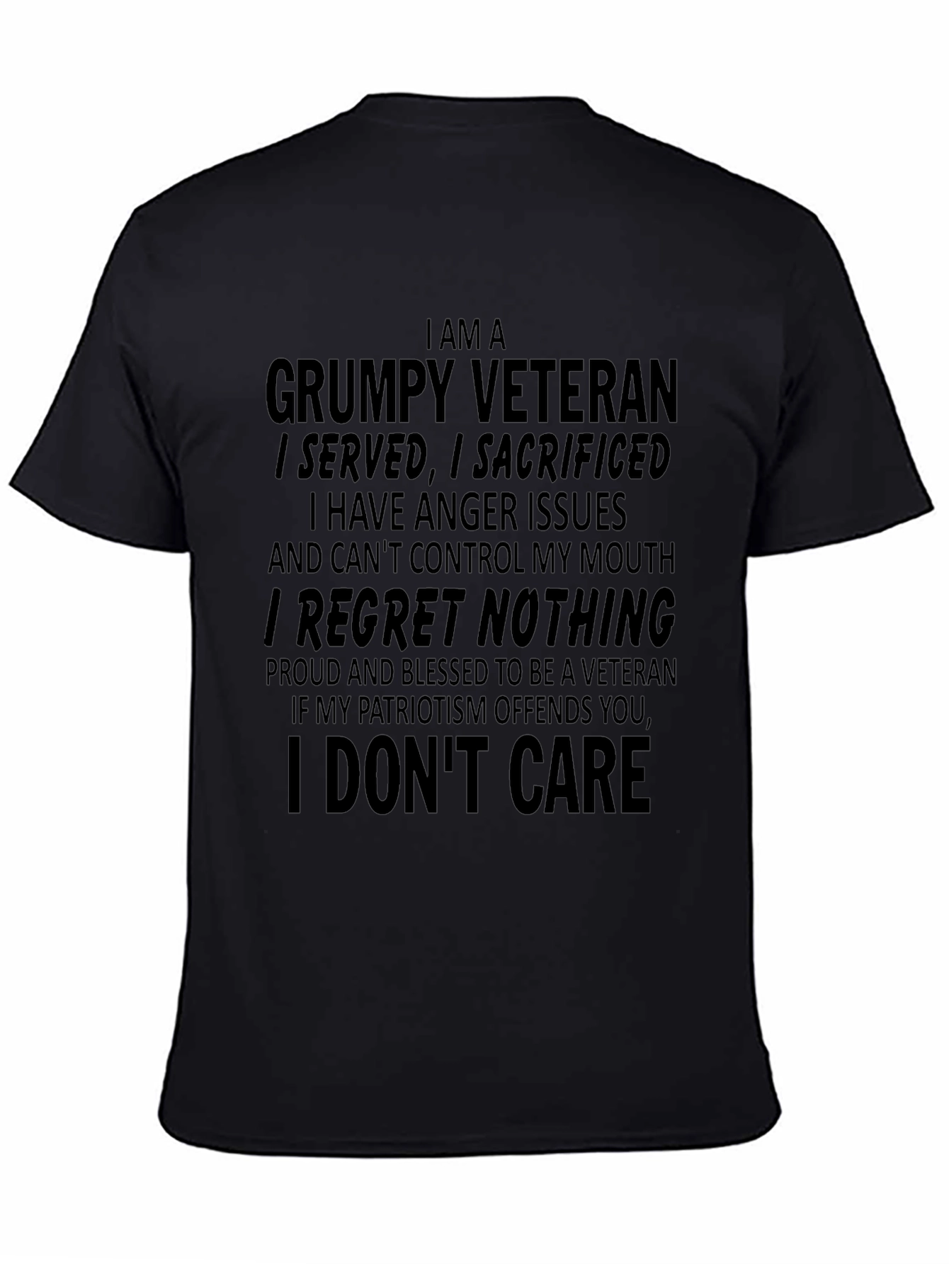 Grumpy Veteran T-Shirt: I Regret Nothing