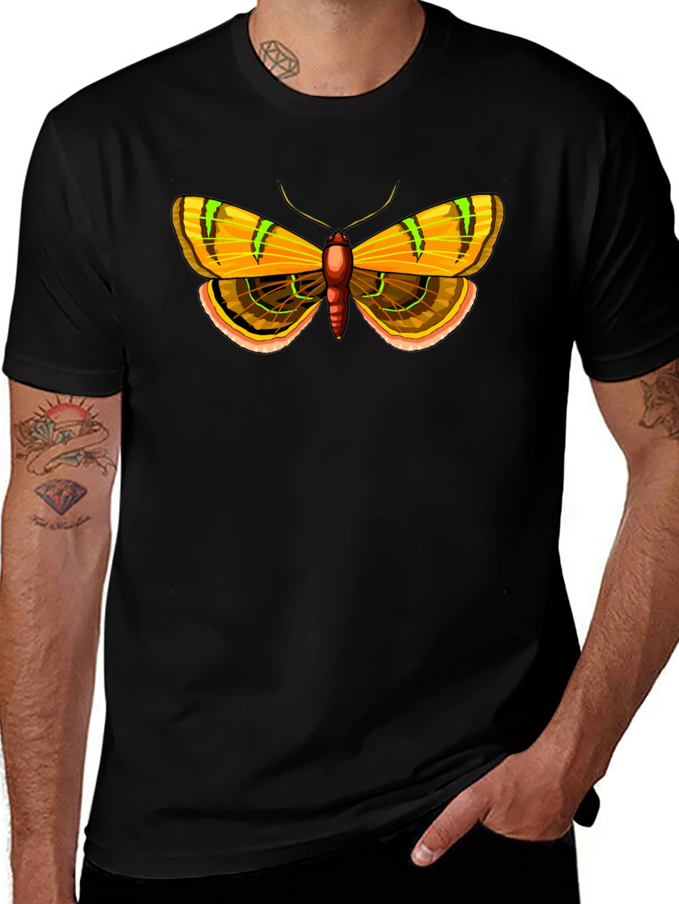 Moth Graphic Tee - Unique Insect Design T-Shirt