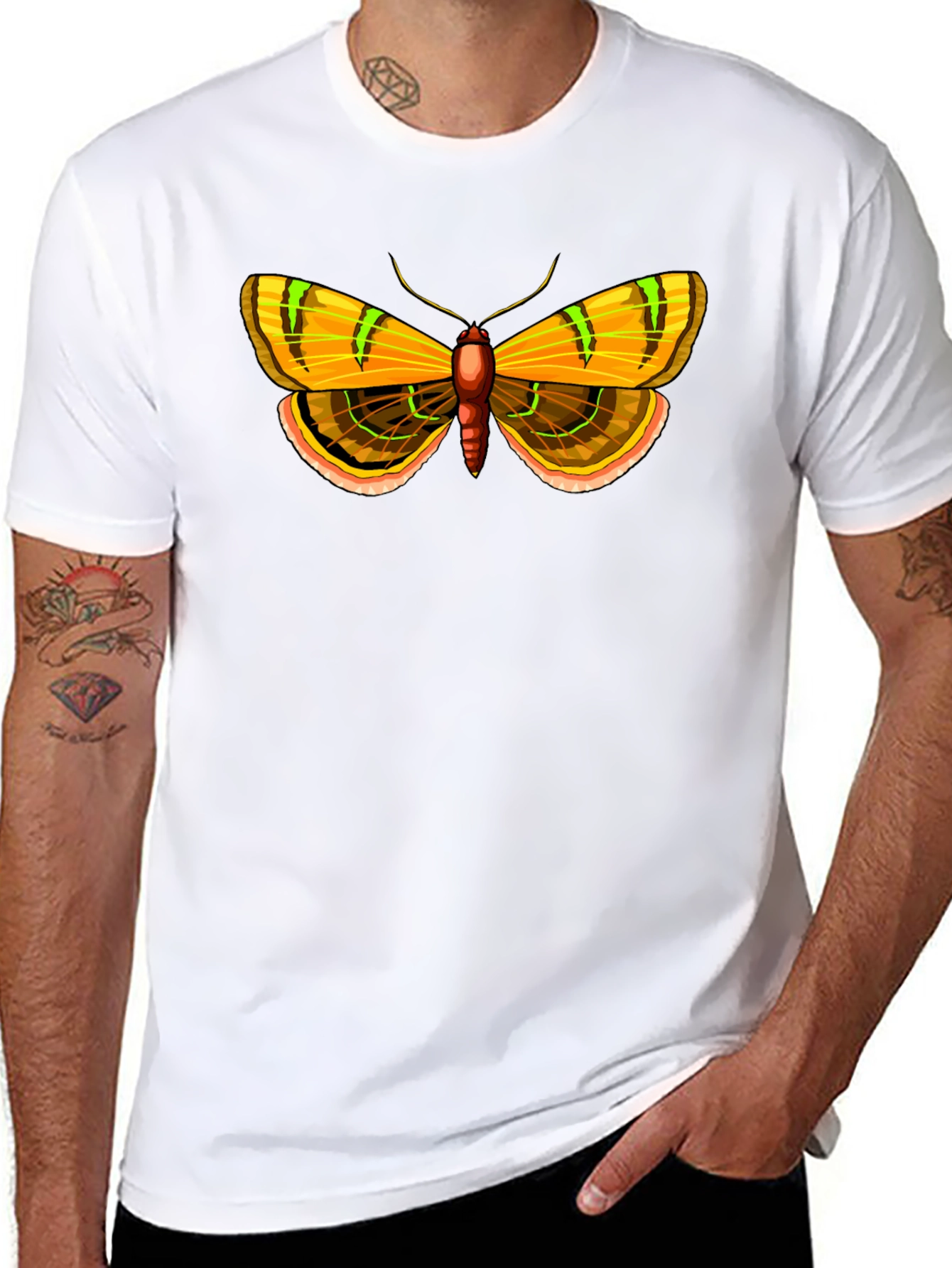 Moth Graphic Tee - Unique Insect Design T-Shirt