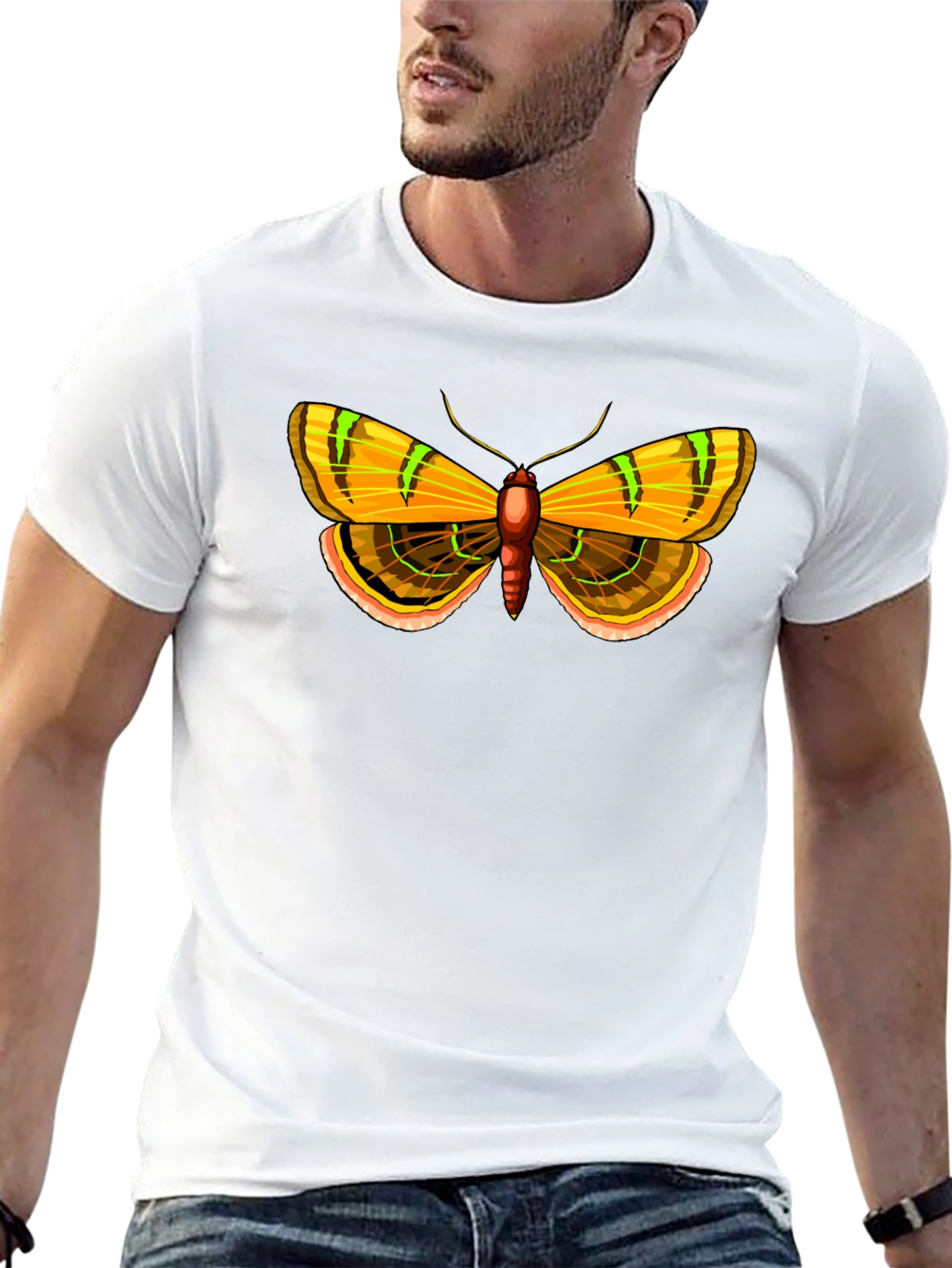 Moth Graphic Tee - Unique Insect Design T-Shirt