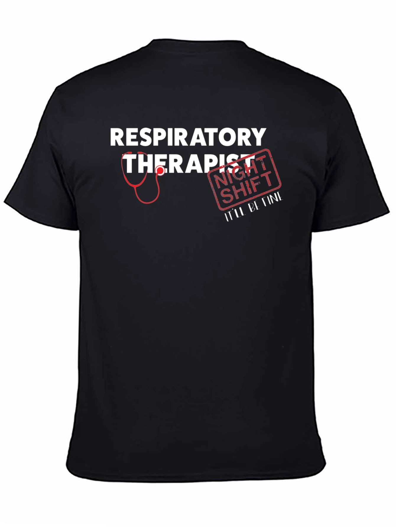 Respiratory Therapist Night Shift Black T-Shirt