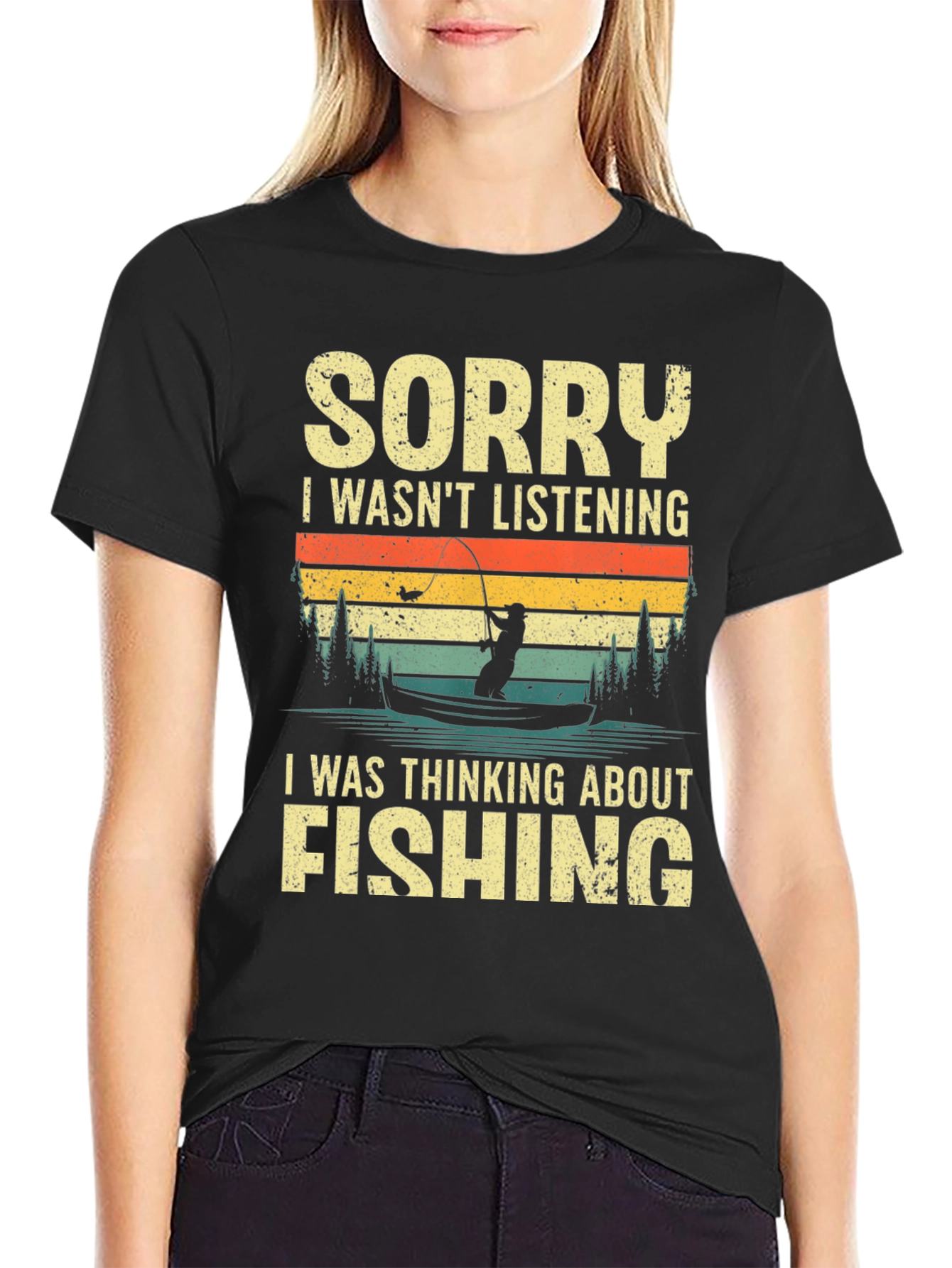 Sorry Fishing Graphic T-Shirt