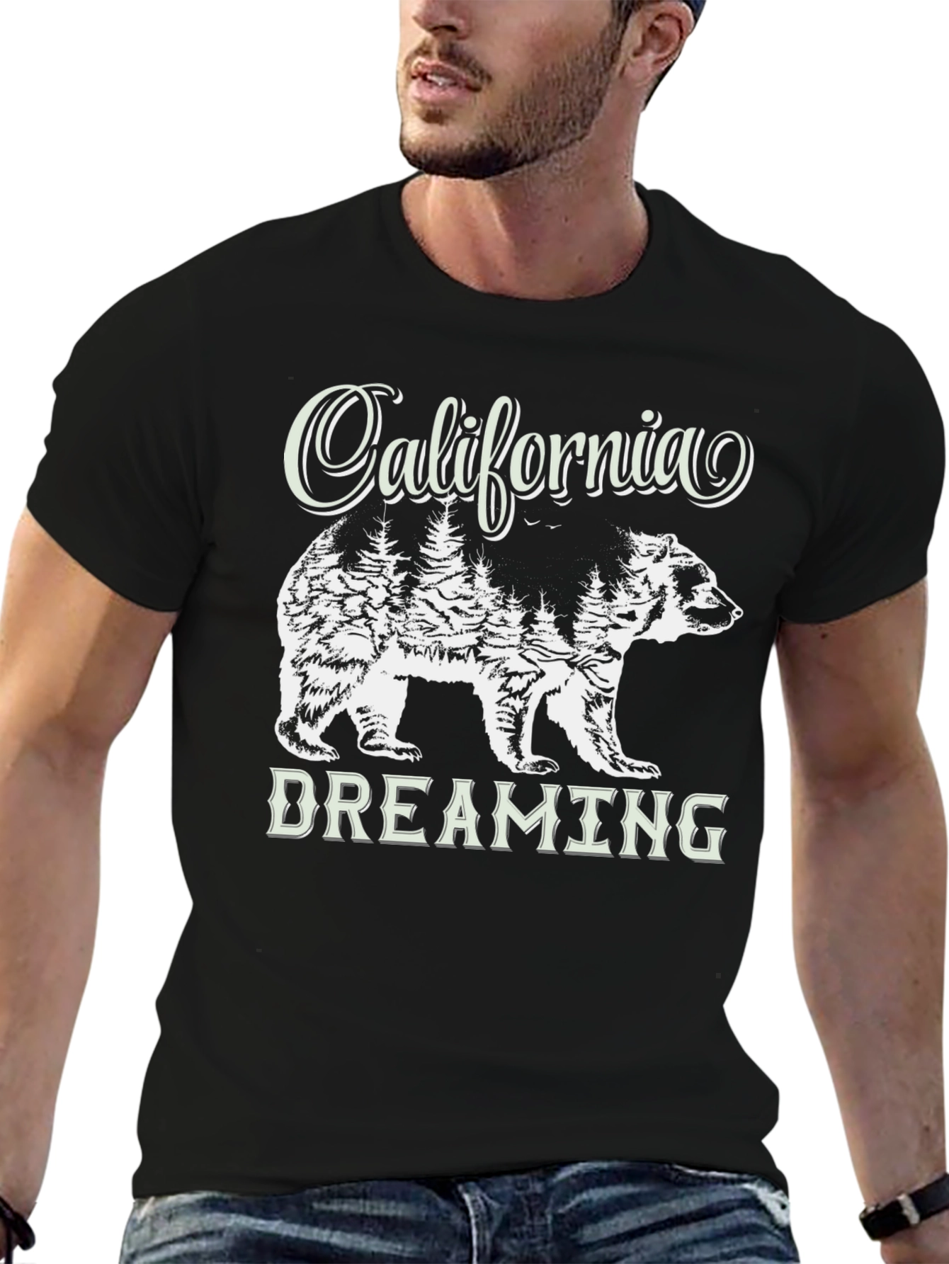 California Dreaming Bear Graphic T-Shirt
