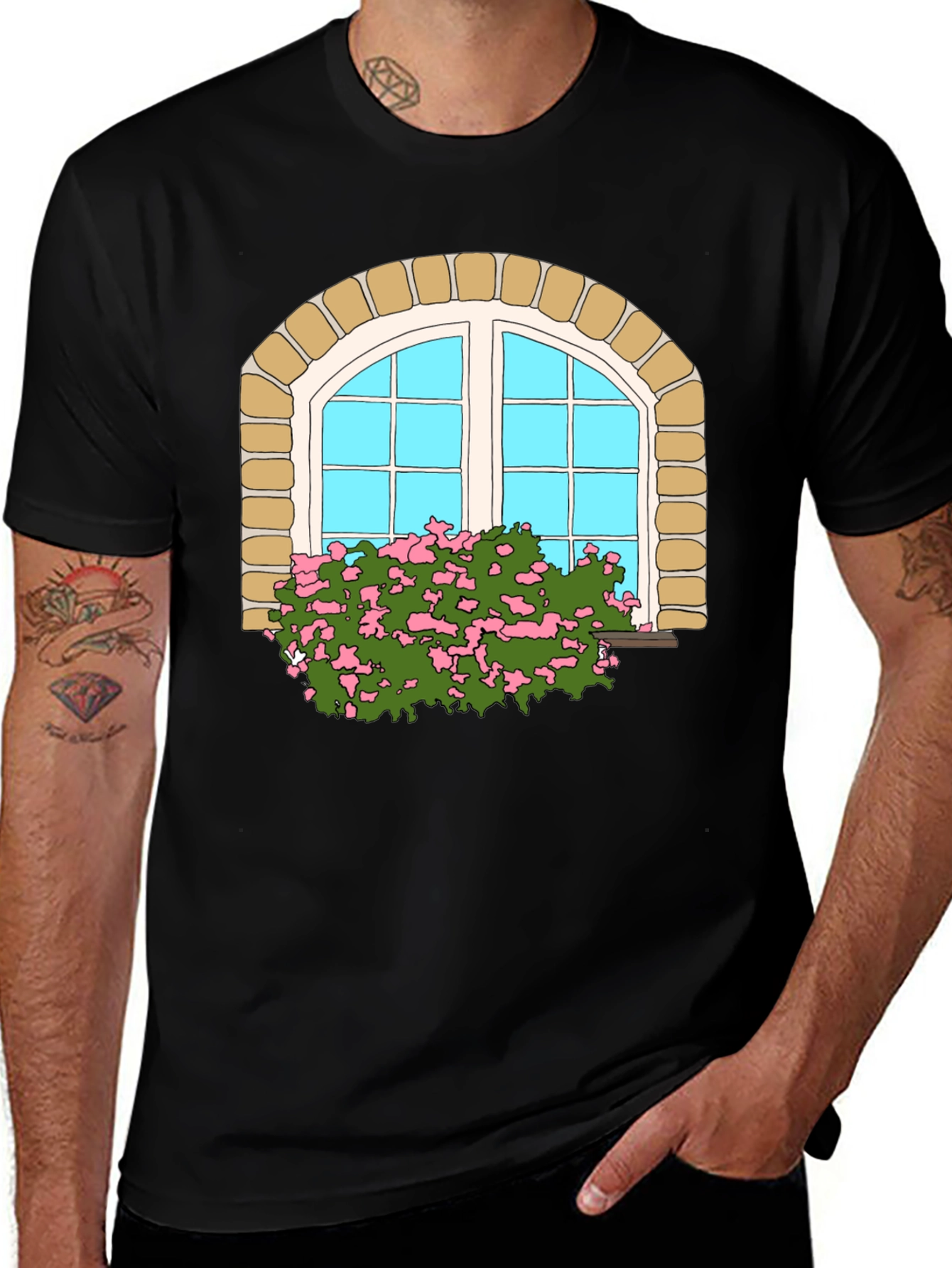 Arched Window Graphic Tee - Unique Design