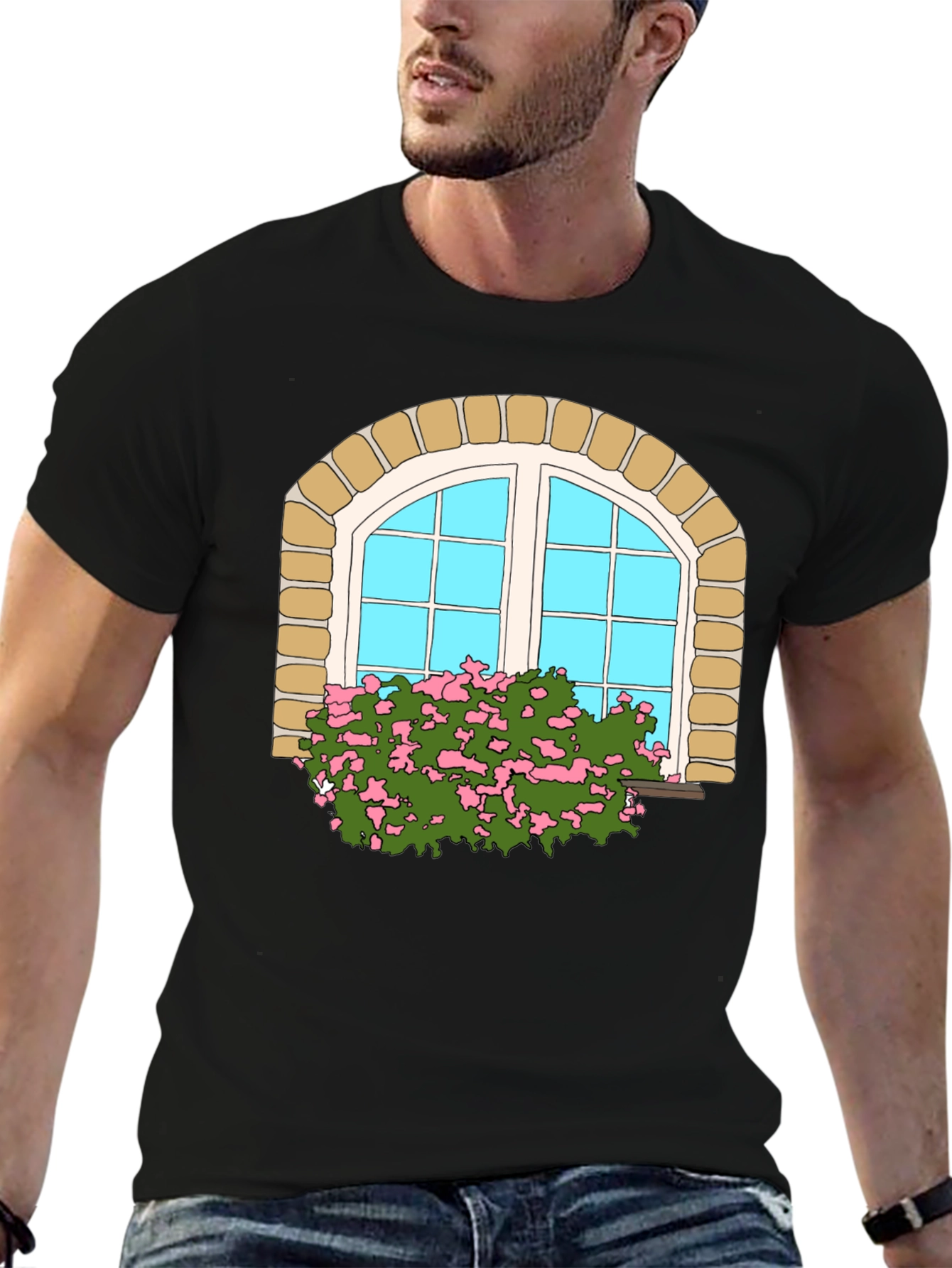Arched Window Graphic Tee - Unique Design