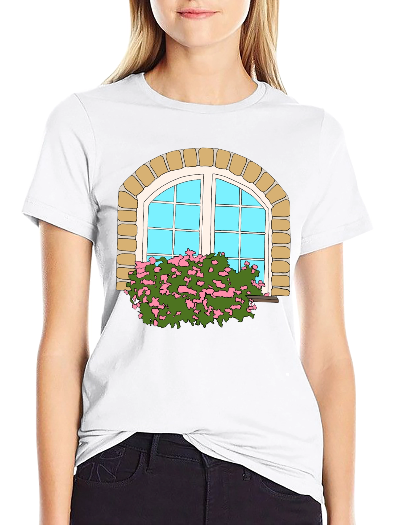 Arched Window Graphic Tee - Unique Design