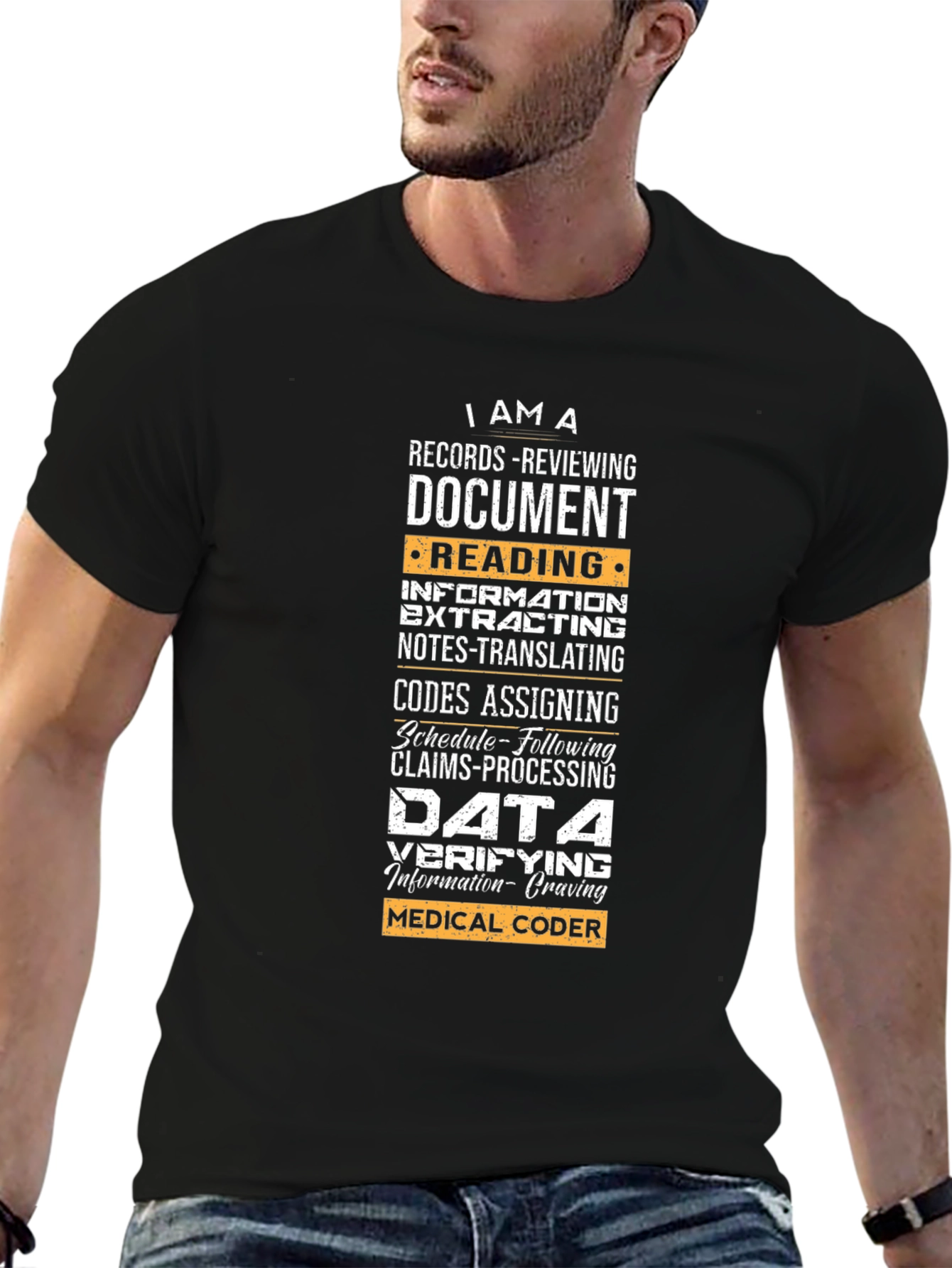 Medical Coder Graphic T-Shirt - Data Verifying