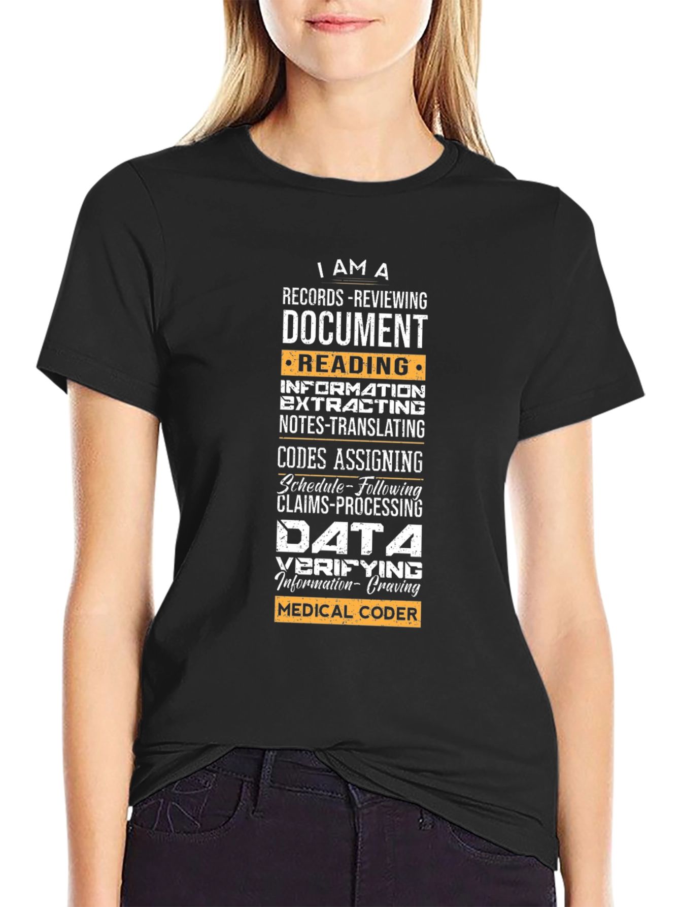 Medical Coder Graphic T-Shirt - Data Verifying