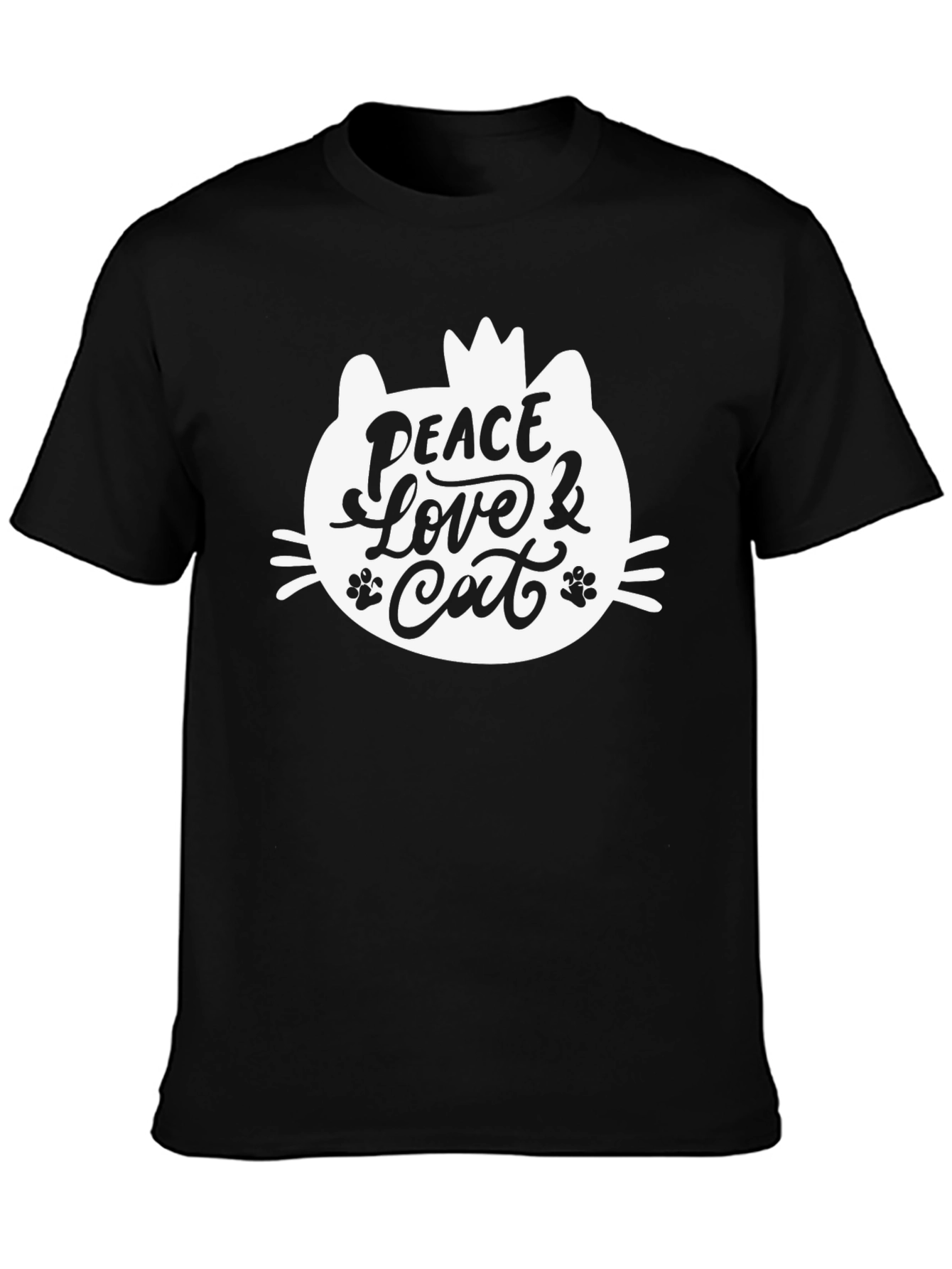 Peace Love Cat T-Shirt - Cute Graphic Tee