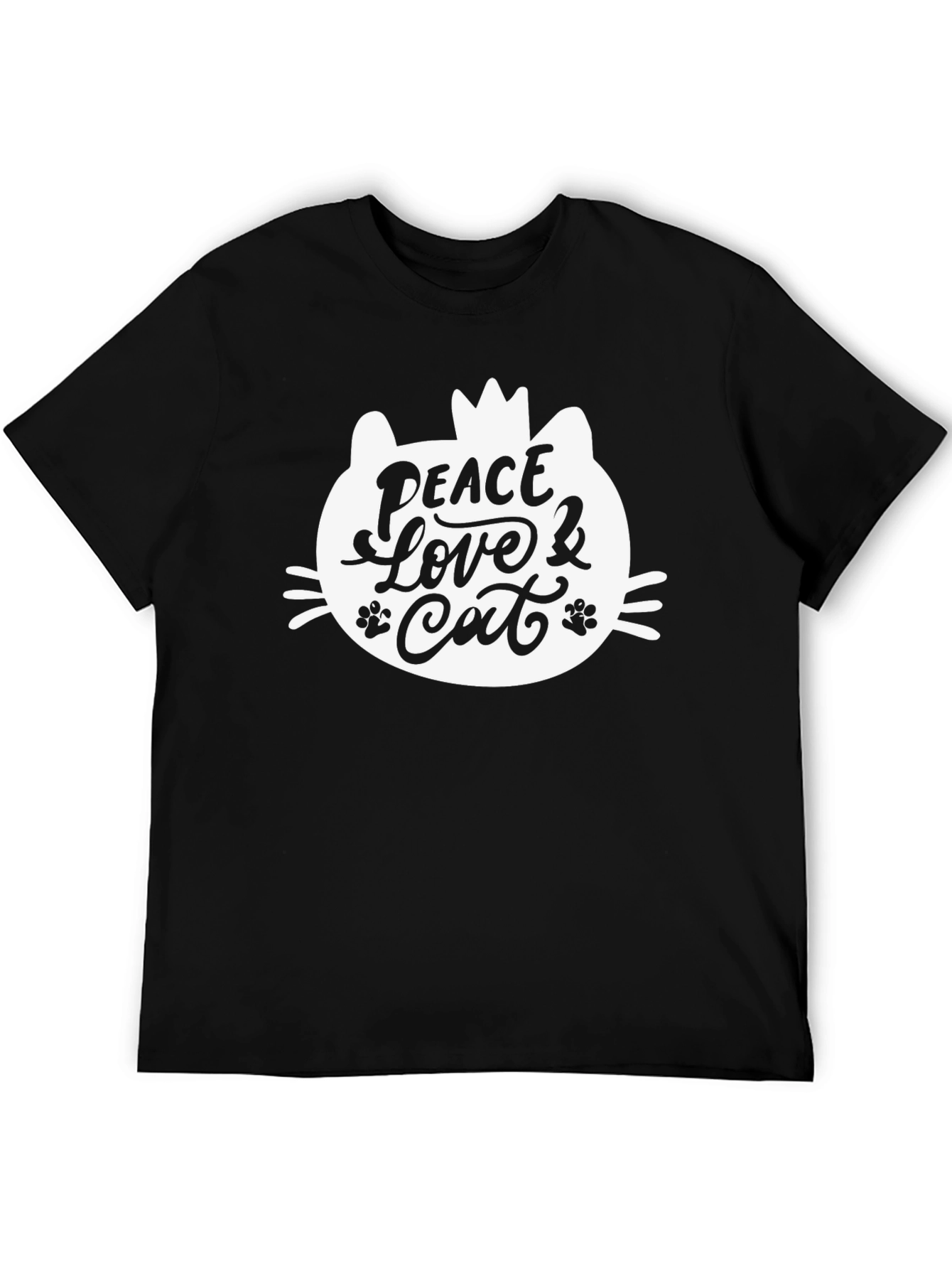 Peace Love Cat T-Shirt - Cute Graphic Tee