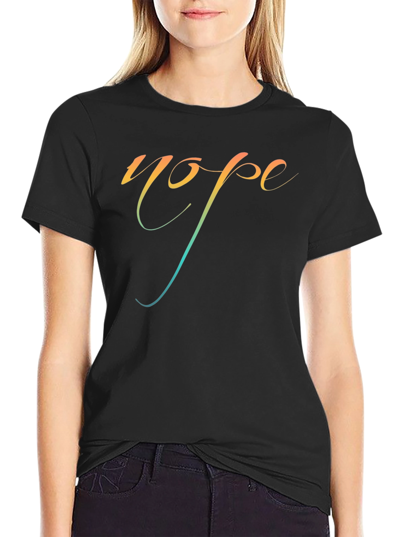 Gradient Hope Graphic Black T-Shirt