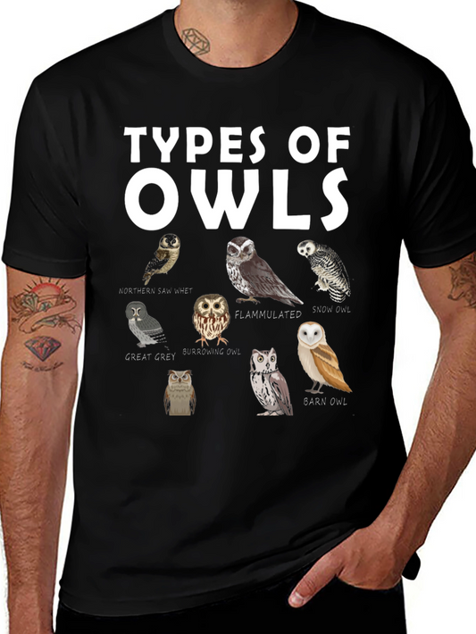 Types of Owls Graphic T-Shirt - Bird Lover Tee