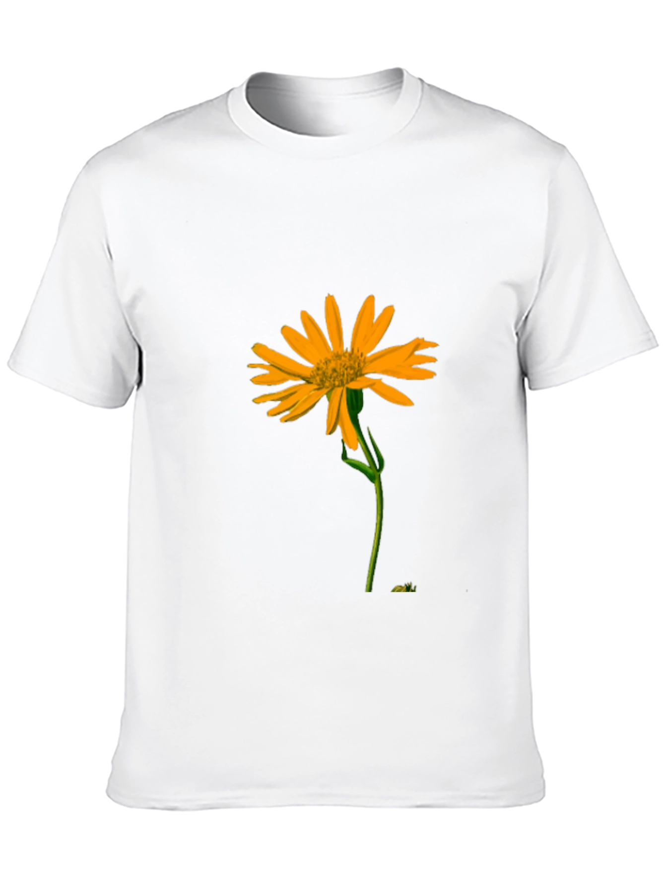 Black T-Shirt with Vibrant Yellow Flower Graphic