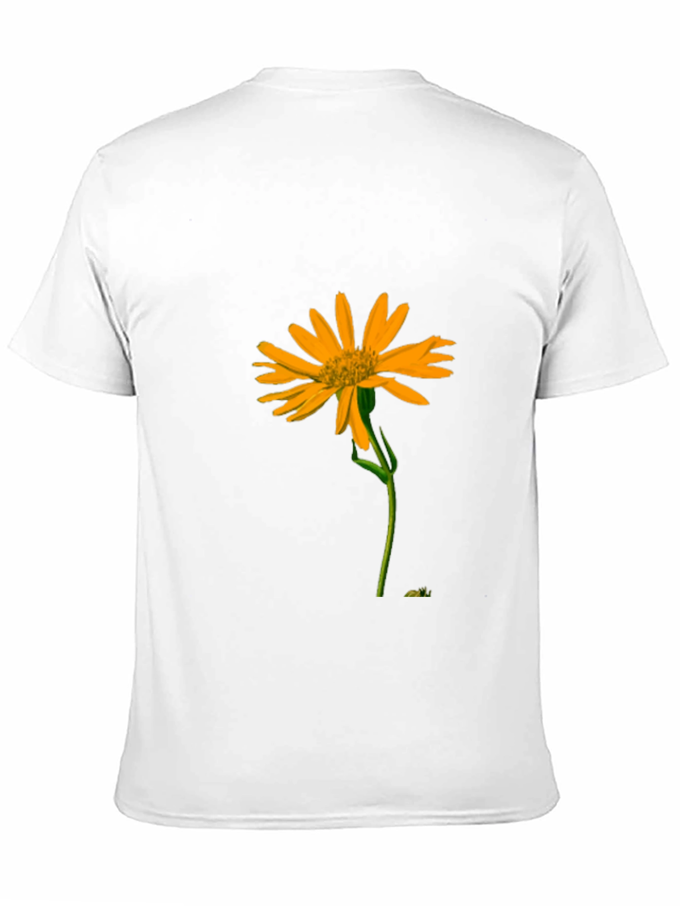 Black T-Shirt with Vibrant Yellow Flower Graphic